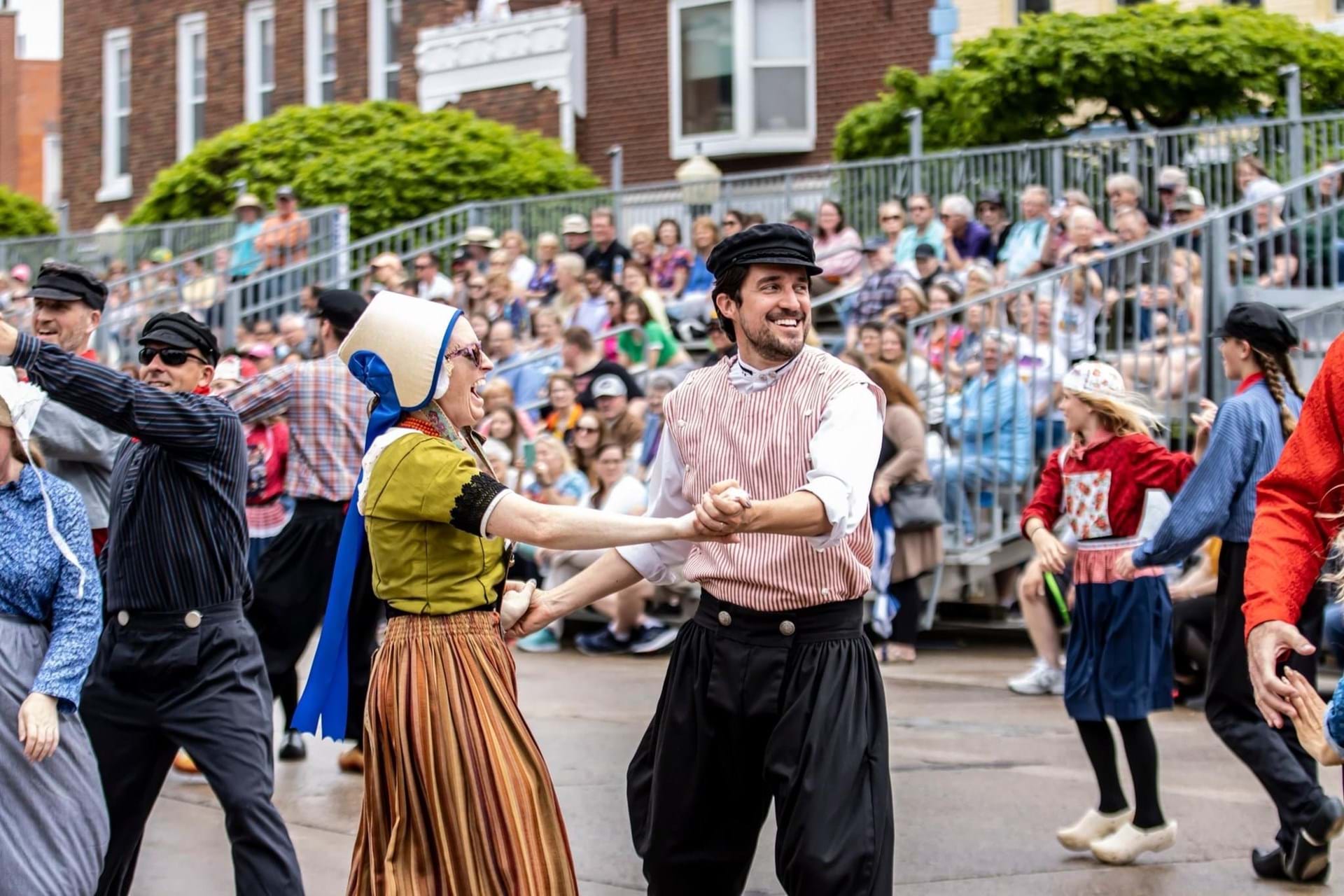 Dutch dancers at Pella's Annual Tulip Time Festival in May.