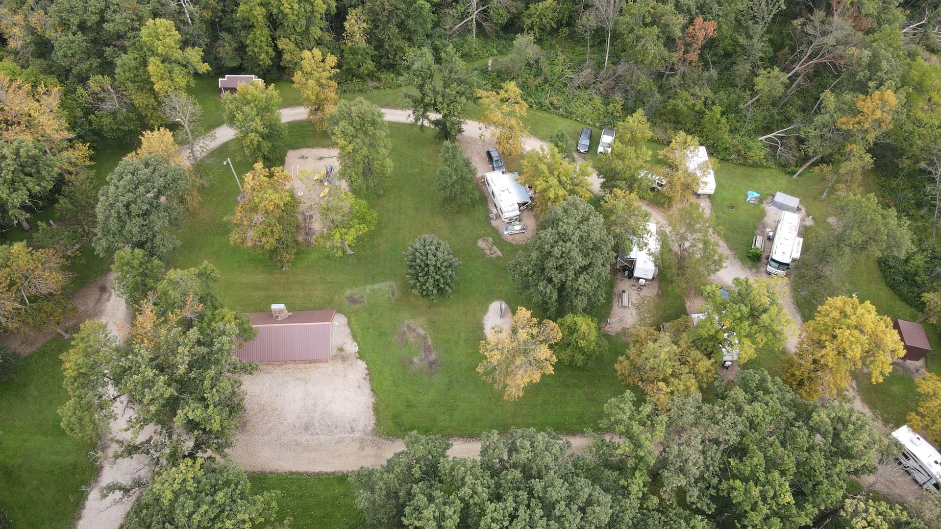 overhead view of campground looking north