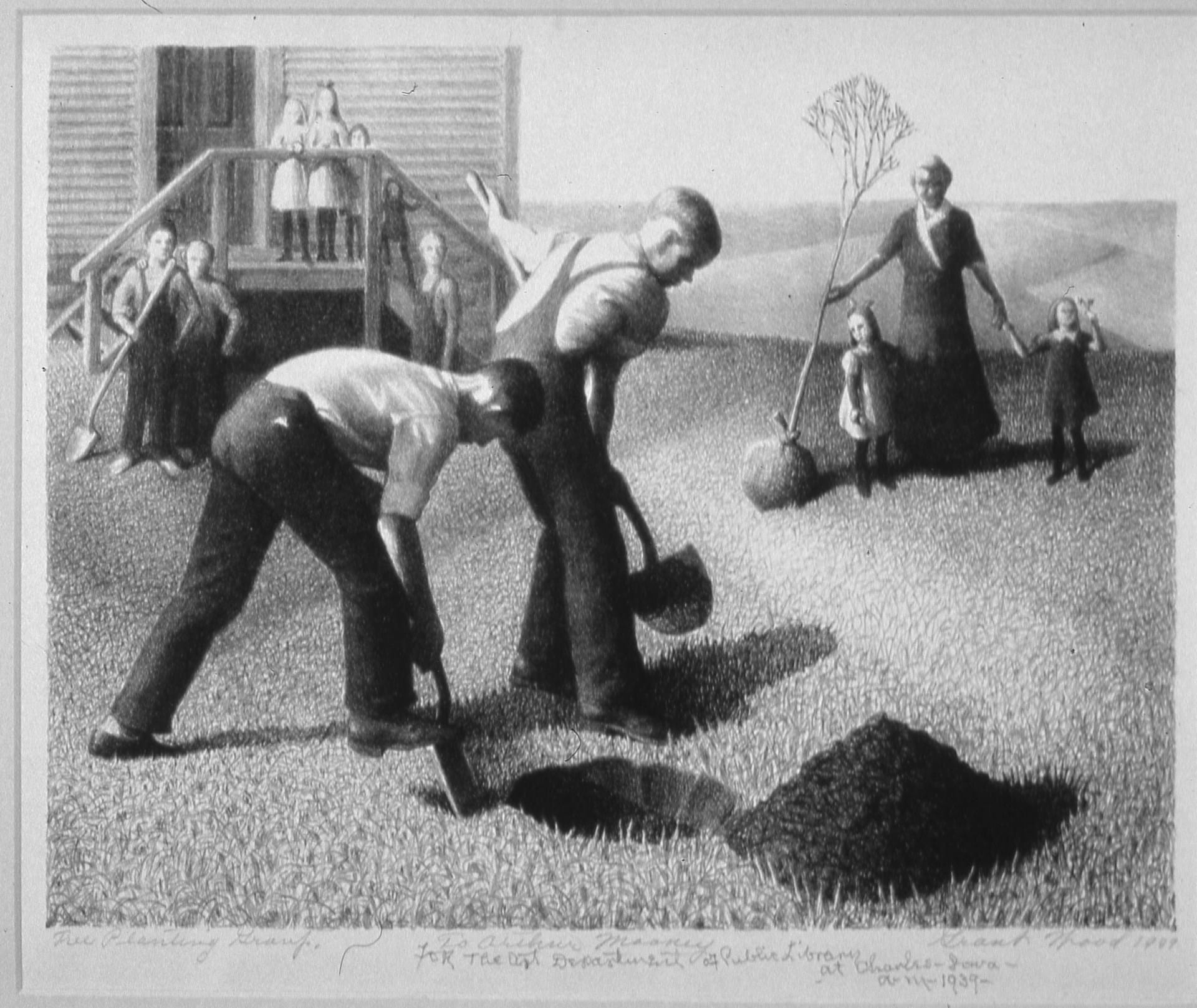 Tree Planting Group by Grant Wood