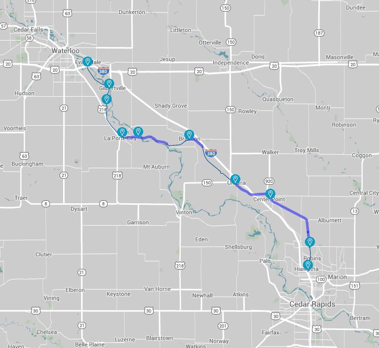 Cedar Valley Nature Trail Map Cedar Valley Nature Trail: Iowa Tourism Map, Travel Guide, Things To Do:  Travel Iowa