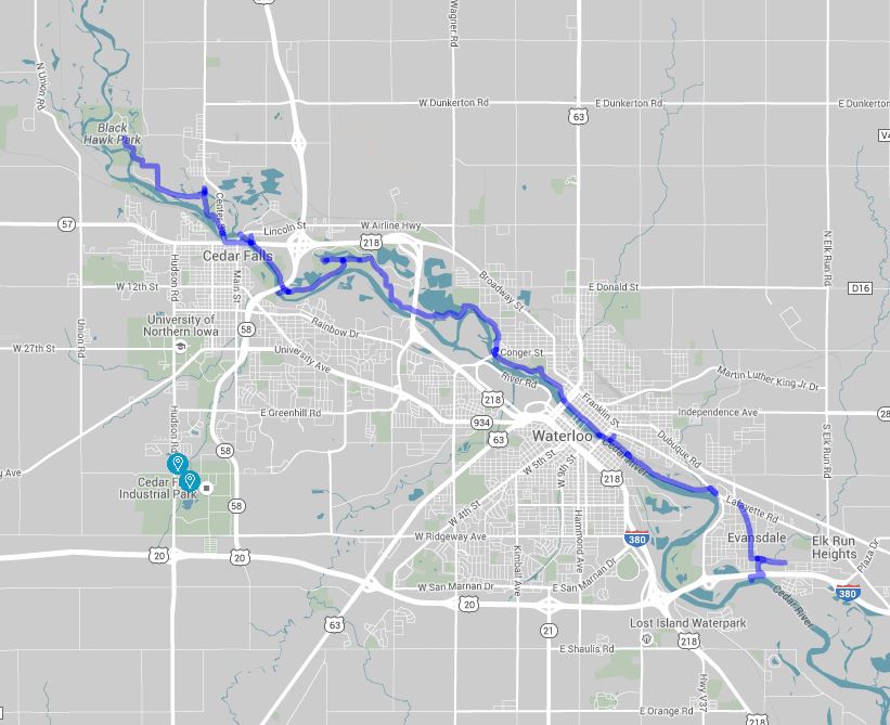 Cedar Valley Nature Trail Map Cedar Valley Trails: Iowa Tourism Map, Travel Guide, Things To Do: Travel  Iowa