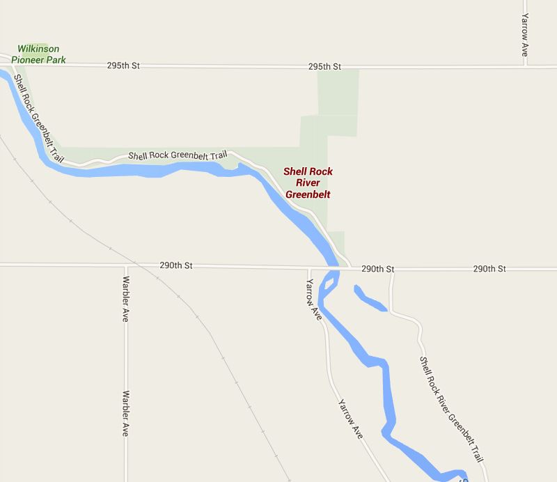 Shell Rock River Greenbelt Iowa Tourism Map, Travel Guide, Things to