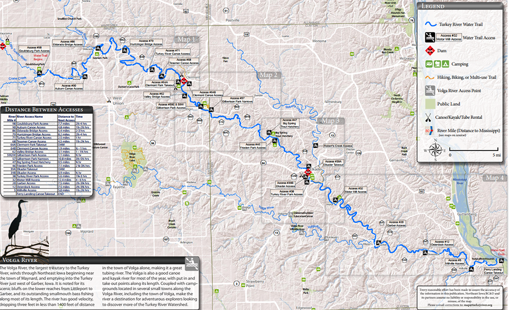 Turkey River Iowa Map Turkey River Water Trail: Iowa Tourism Map, Travel Guide, Things To Do:  Travel Iowa