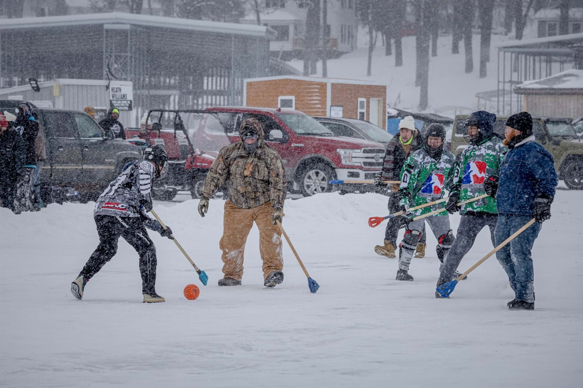 Broomball at the University of Okoboji Winter Games.