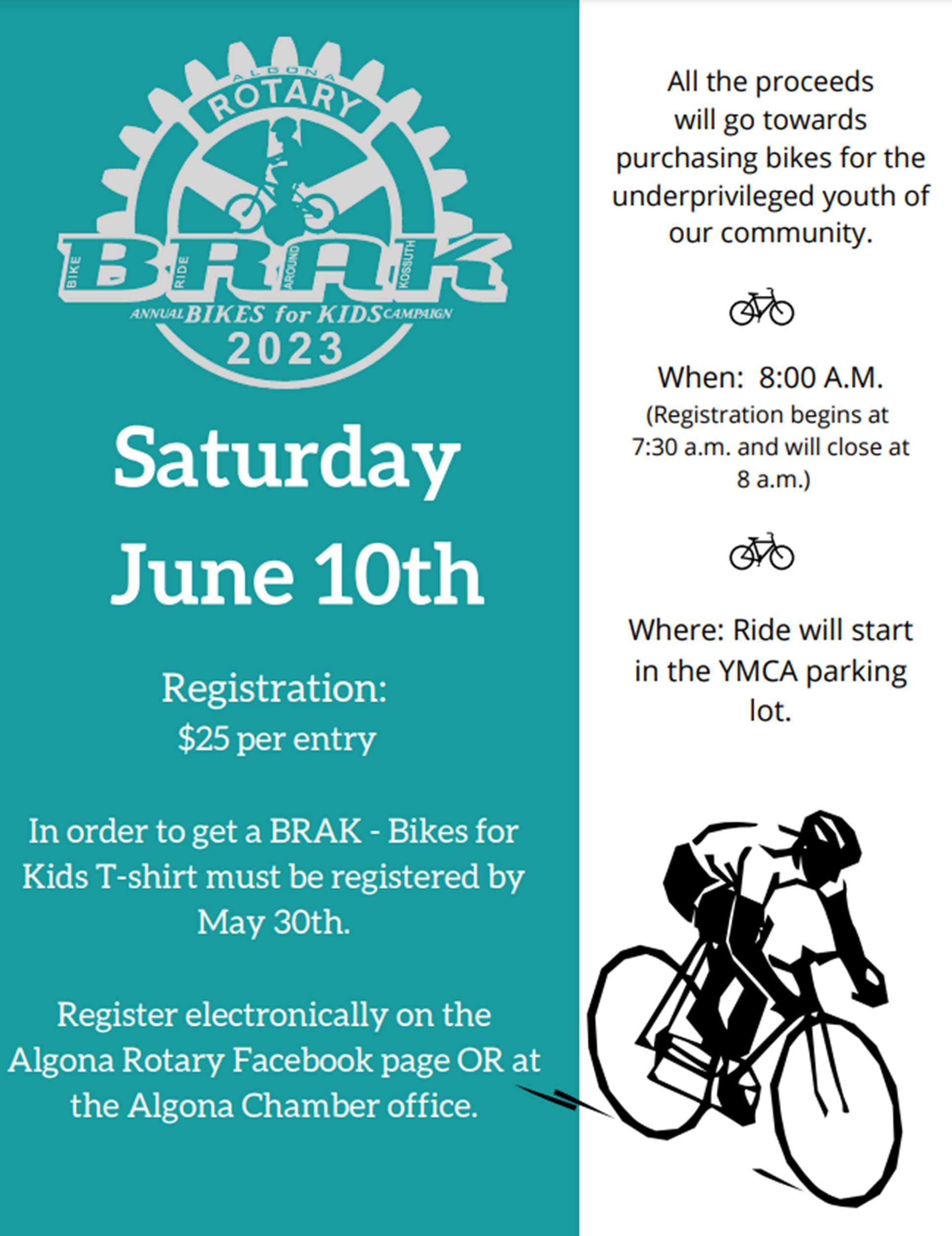 BRAK - Bike for Kids Annual Ride 6/10/2023 | Algona, Iowa | Travel Iowa