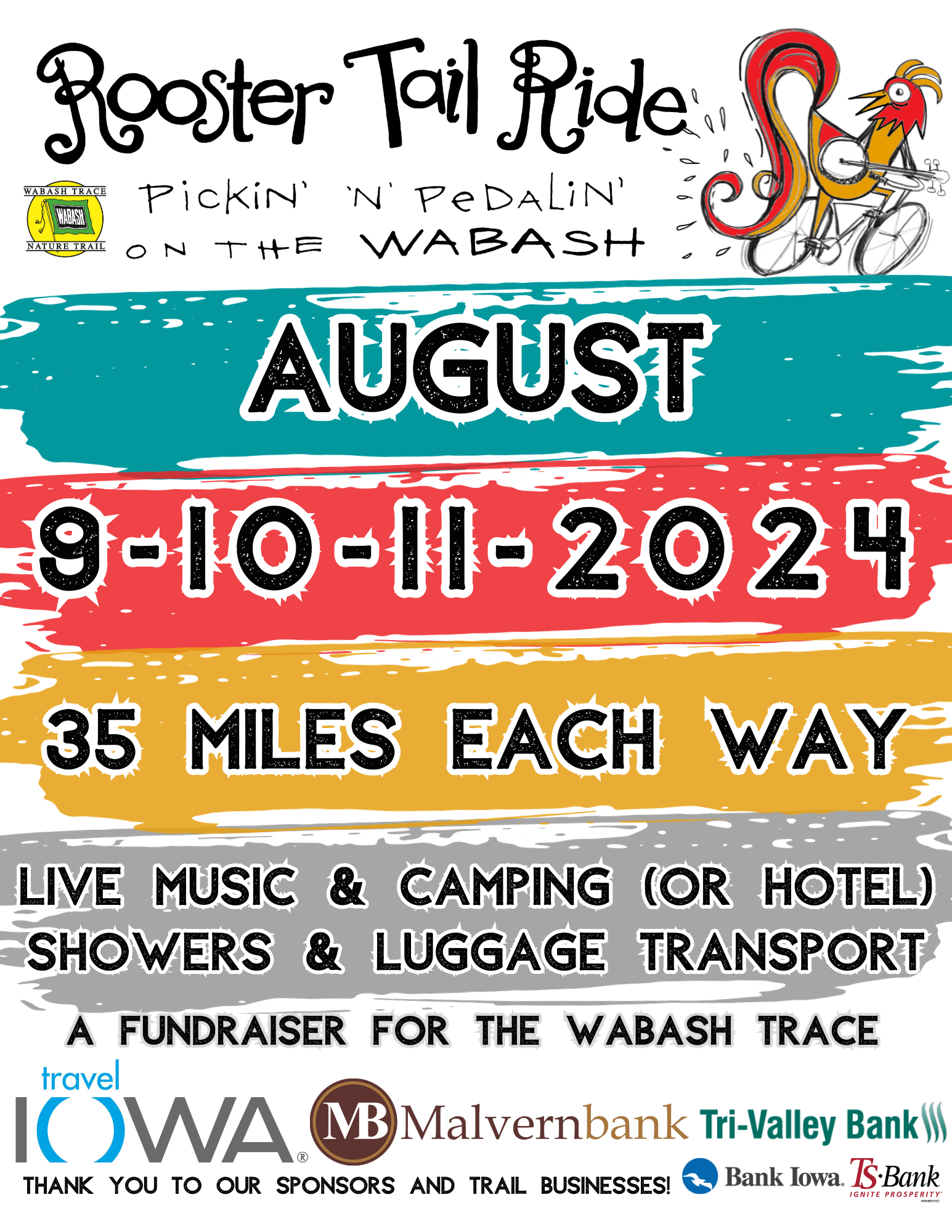 2024 Rooster Tail Ride 8/9/2024 - 8/11/2024 | Mineola, Iowa | Travel Iowa
