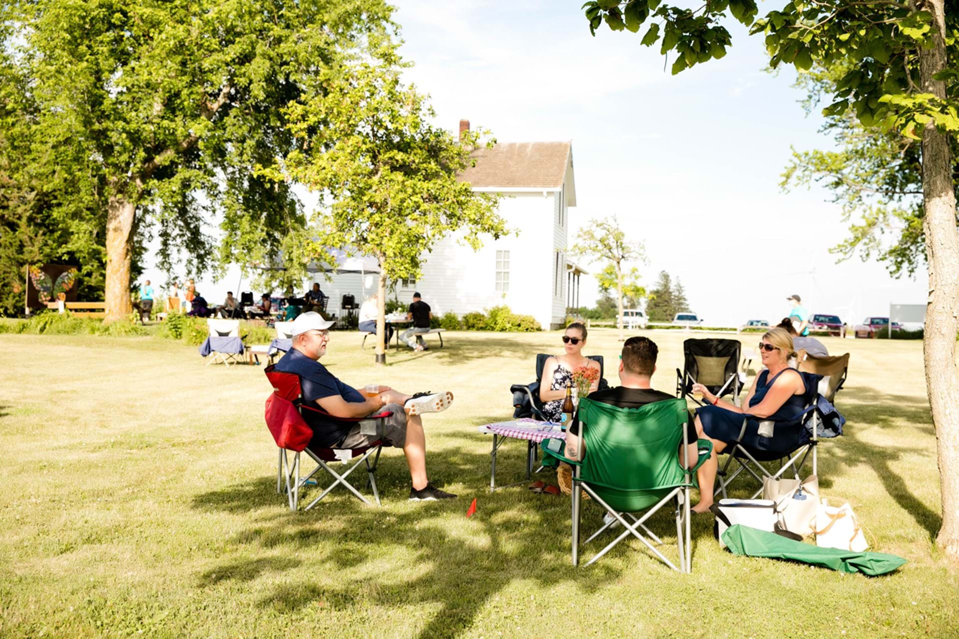 Listen to live music, try the lawn games, walk the prairie and admire the prairie art.