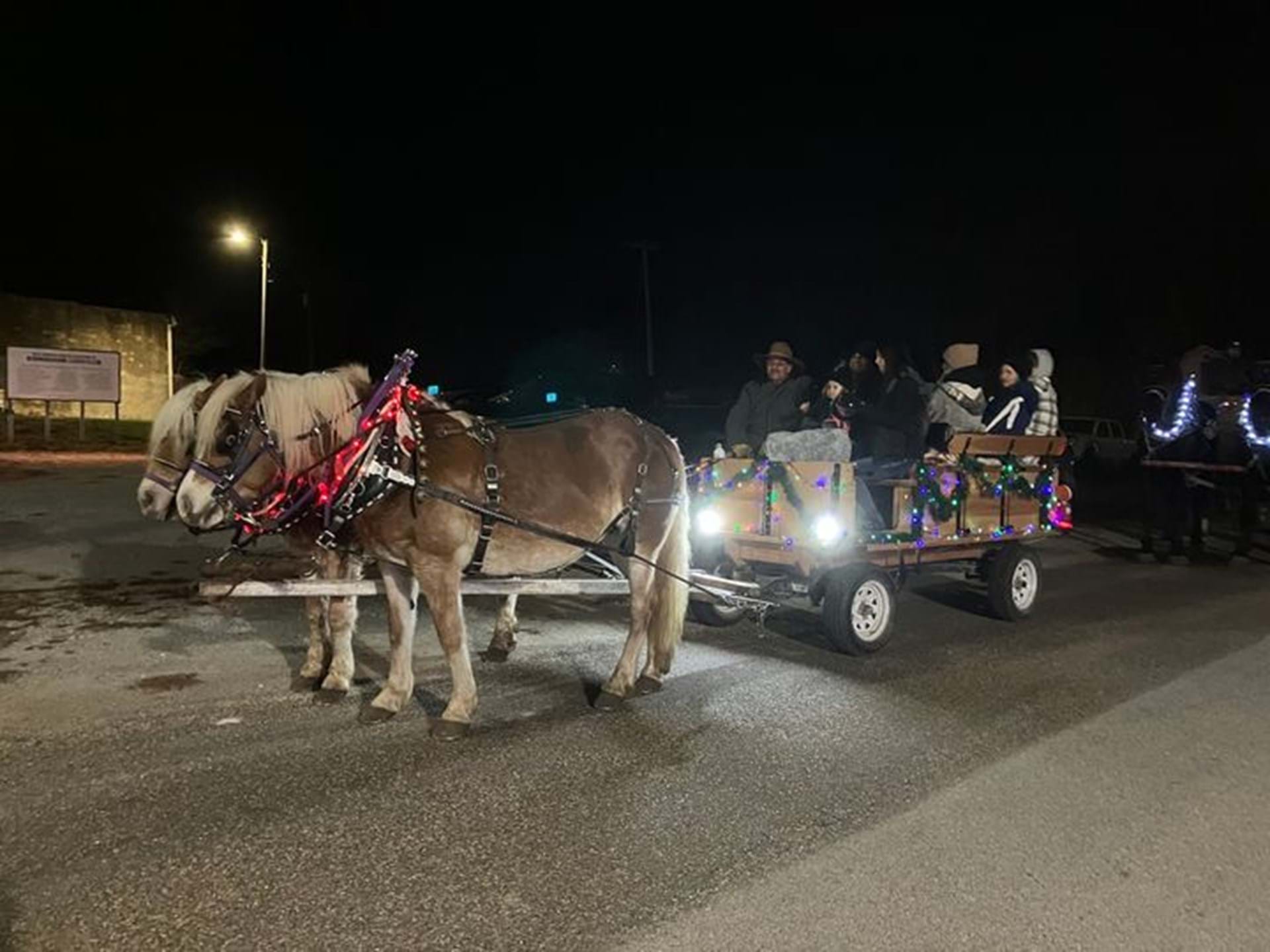 FREE horse-drawn wagon ride around town