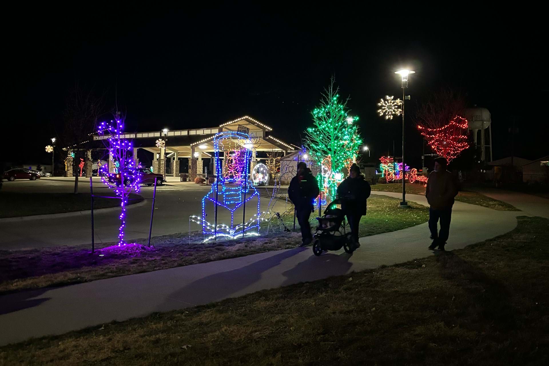 Visitors stroll through the displays along the High Trestle Trail.