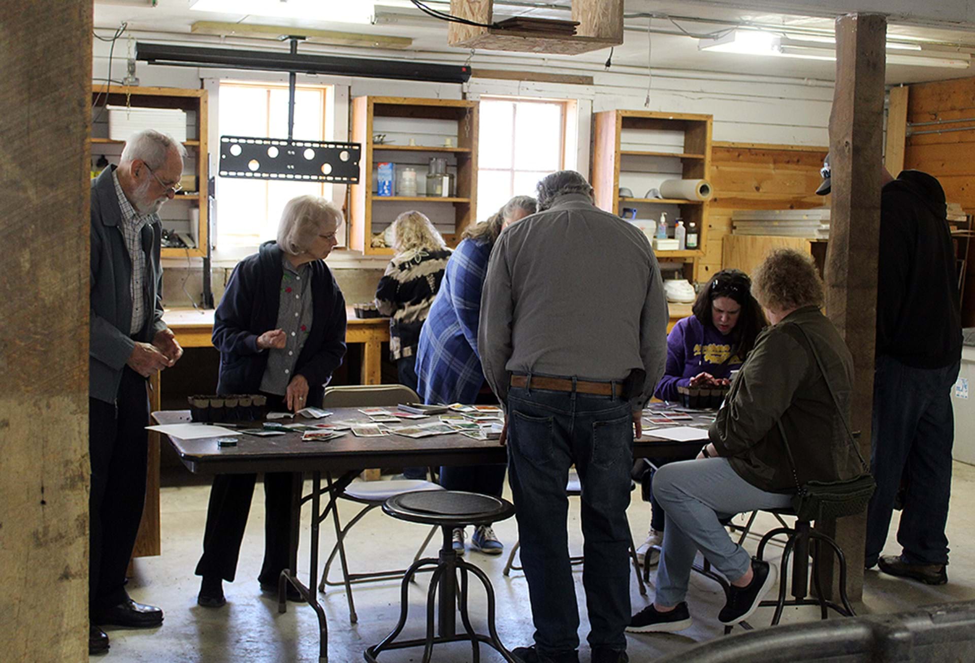 Workshop attendees select their seeds.