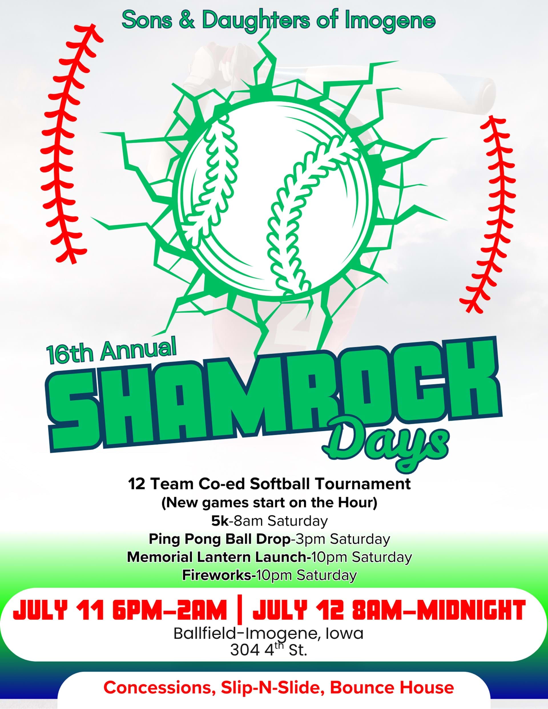 Shamrock Days in Imogene on July 11 & 12th.