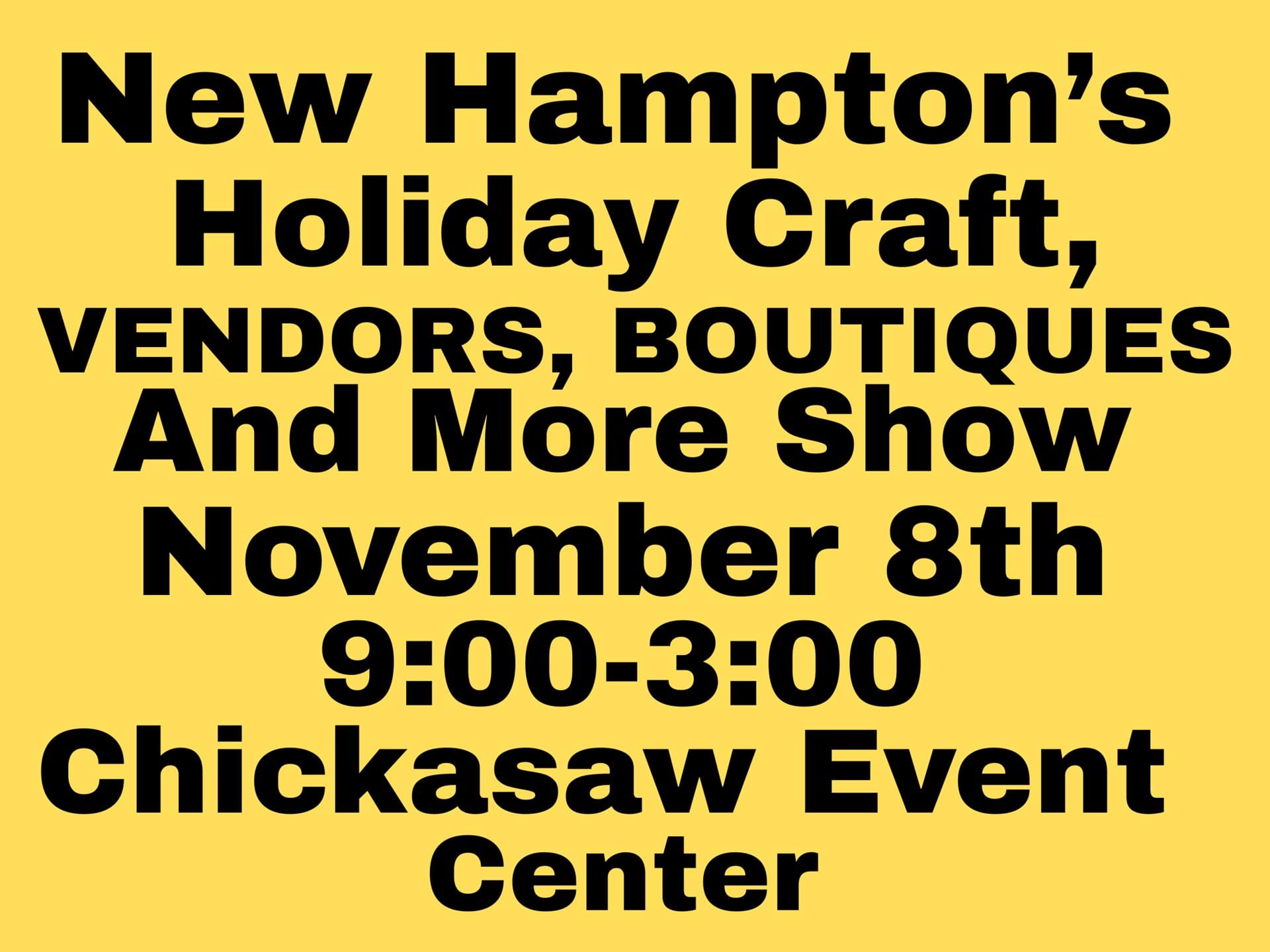New Hampton's Fall Craft, Vendors, Boutiques and More