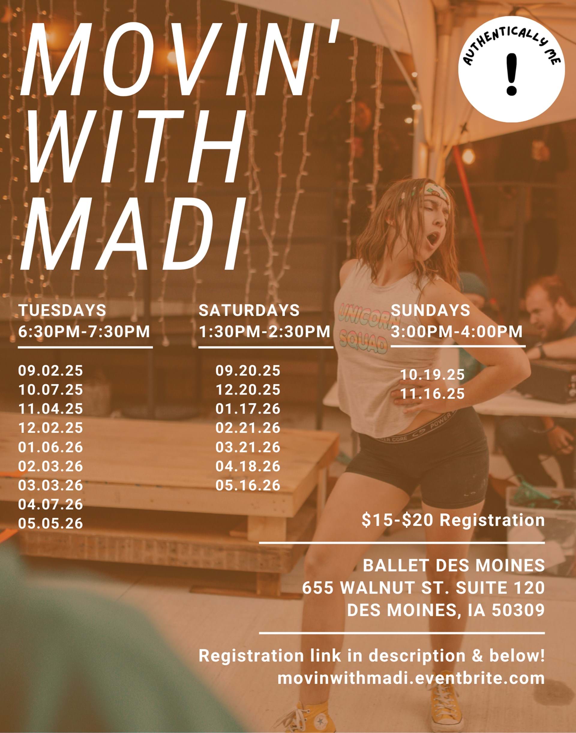 Movin' with Madi Classes 2025-2026