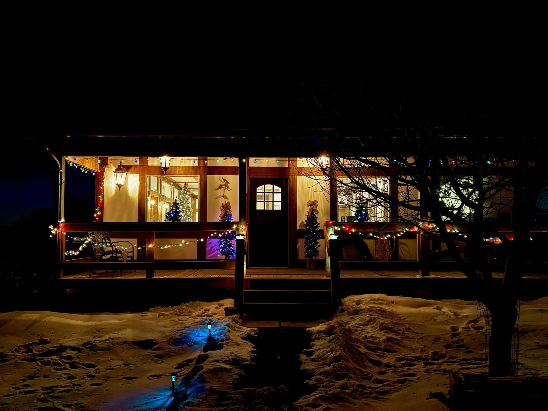Festive lights at Whitetail Valley Cellars Winery