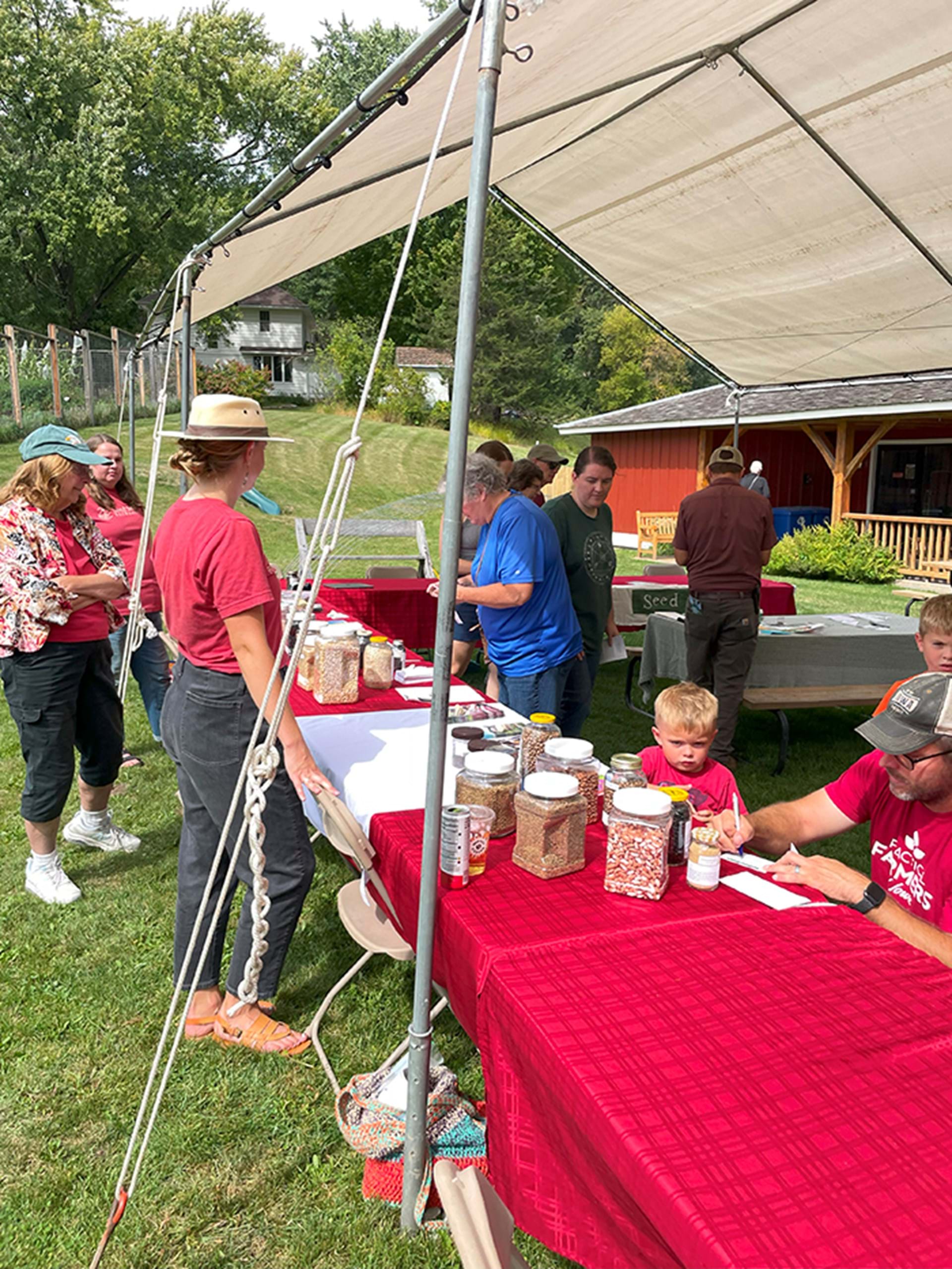 Group at a seed swap at Heritage Farm.