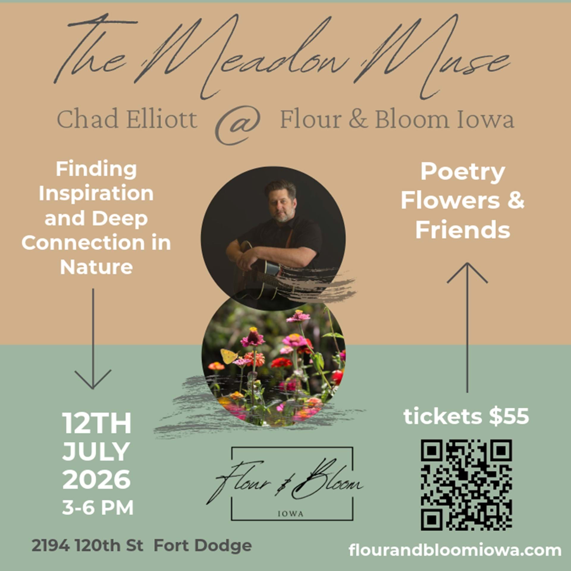 Poetry workshop led by Chad Elliott in the flower field.