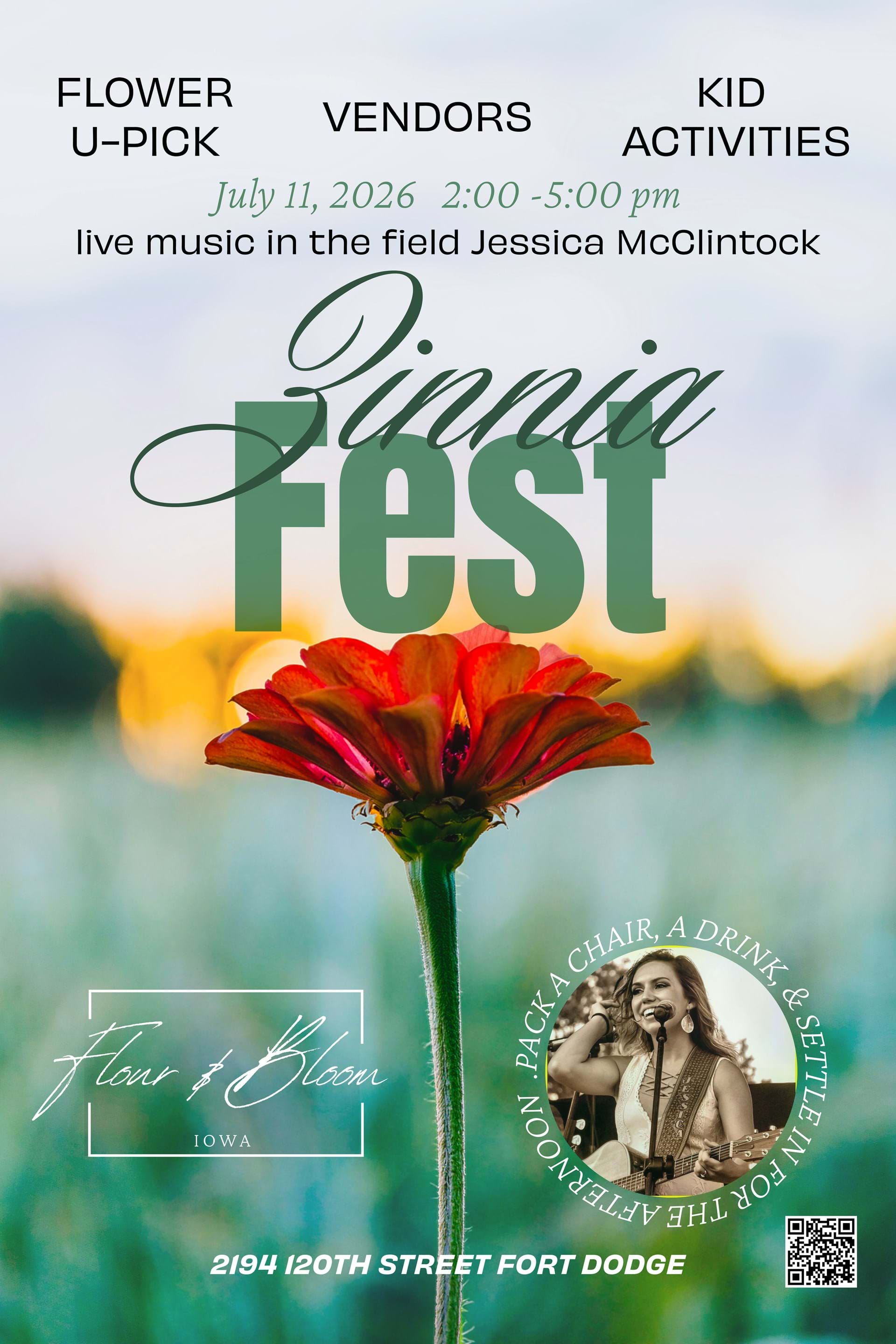 Zinnia Fest; Live Music; U-Pick Flowers; Vendors
