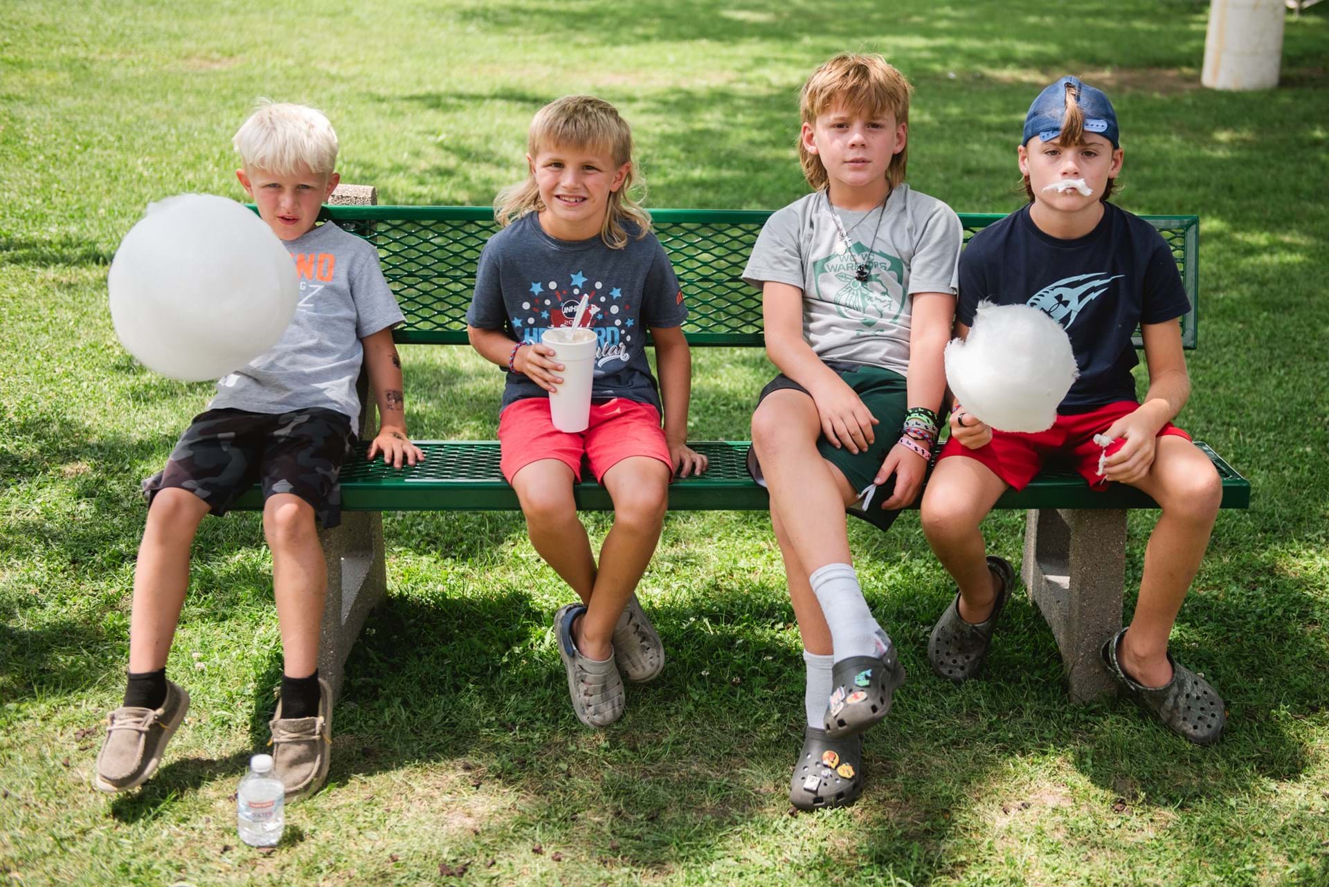 Enjoying cotton candy at the Madison County Fair