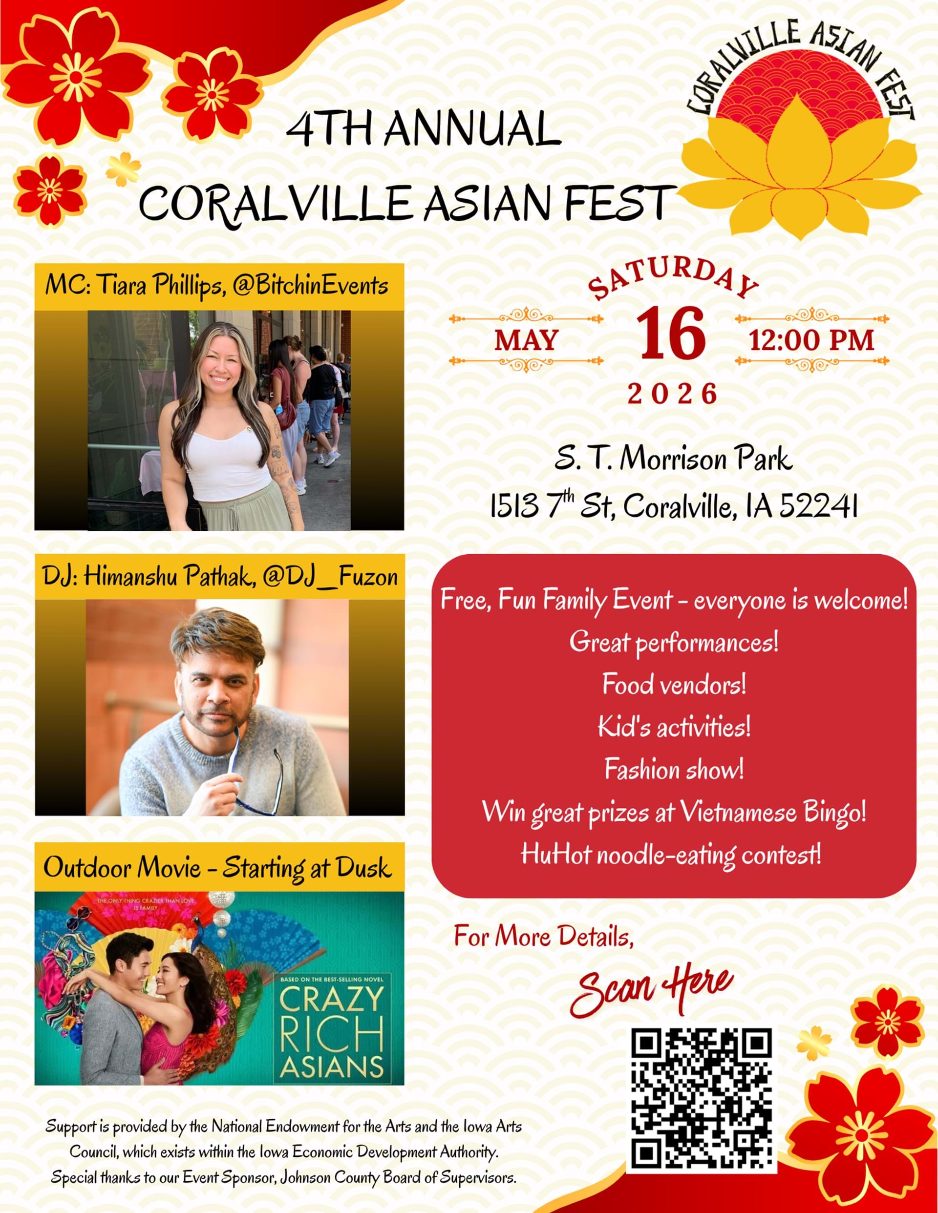 Join us for a vibrant day of Asian food, exciting performances, and cultural traditions – right here in Coralville. 