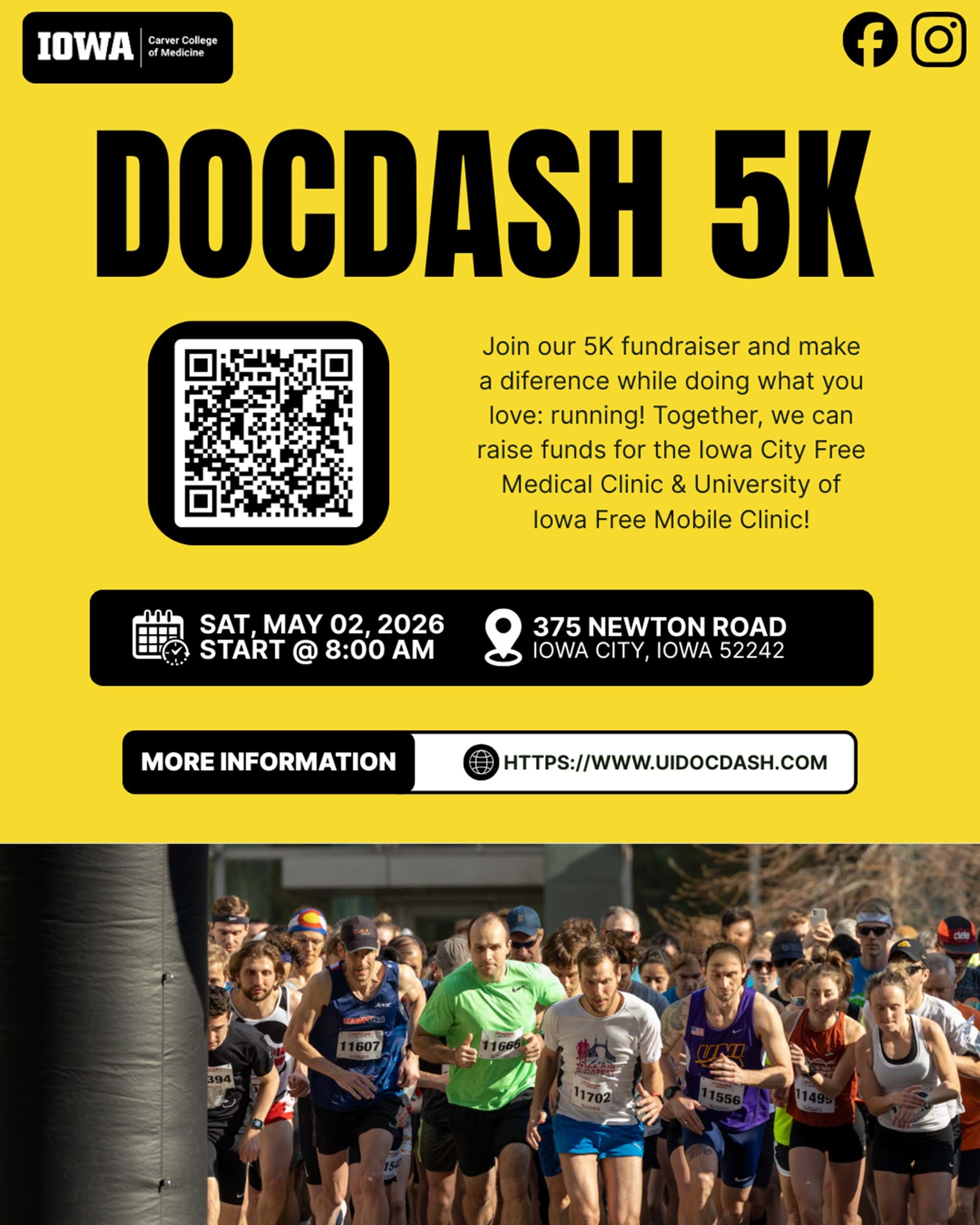 Join Doc Dash 5K 2026 on Saturday May 2nd. Run and help support our free community clinics!