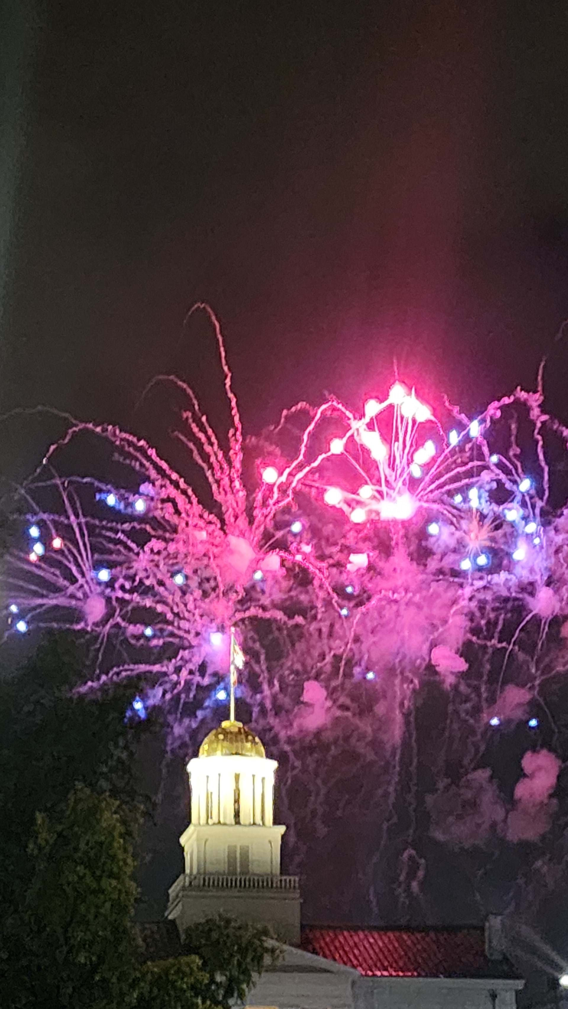 Fireworks over Old Capitol