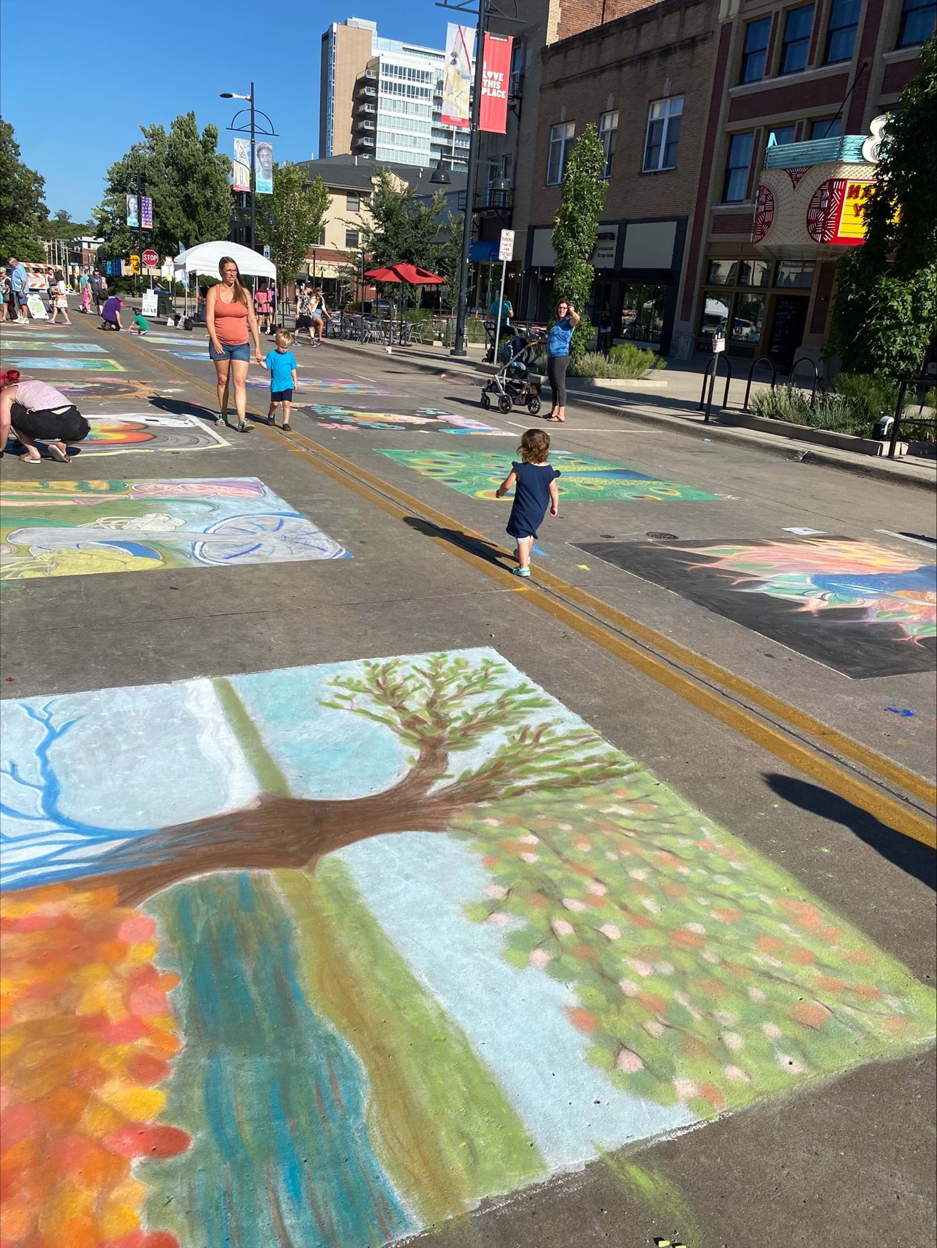 Street view of artwork at Rock the Chalk