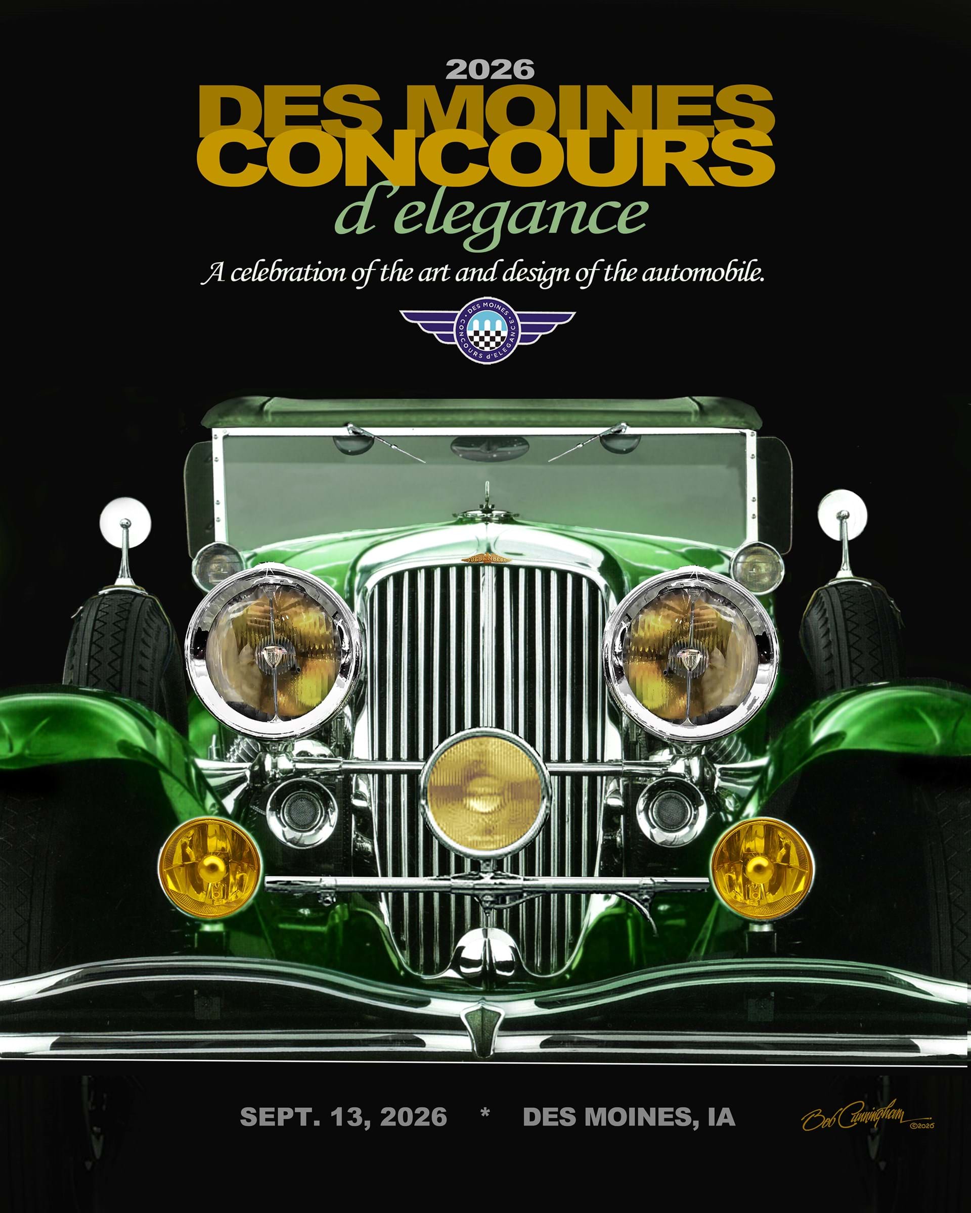 2026 Des Moines Concours program cover designed Bob Cunningham