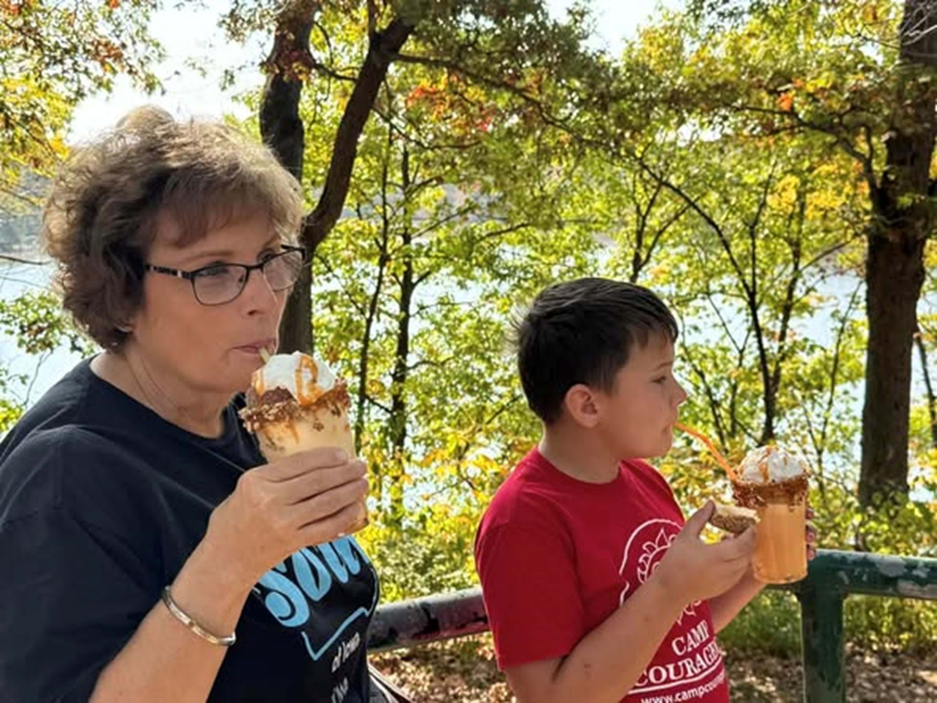 Apple Cider Floats at Indian Lake Park, Farmington