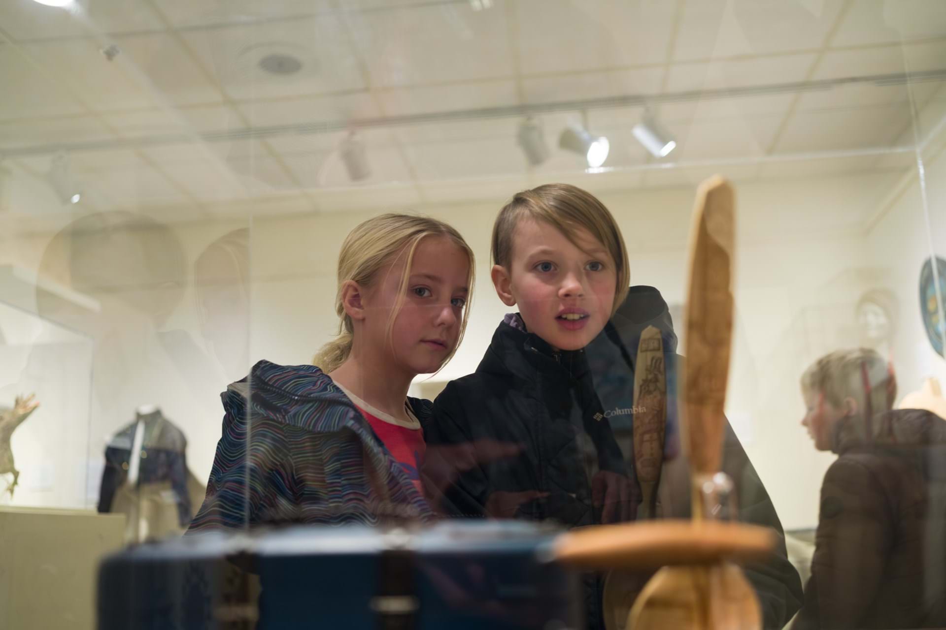 Two children in the museum