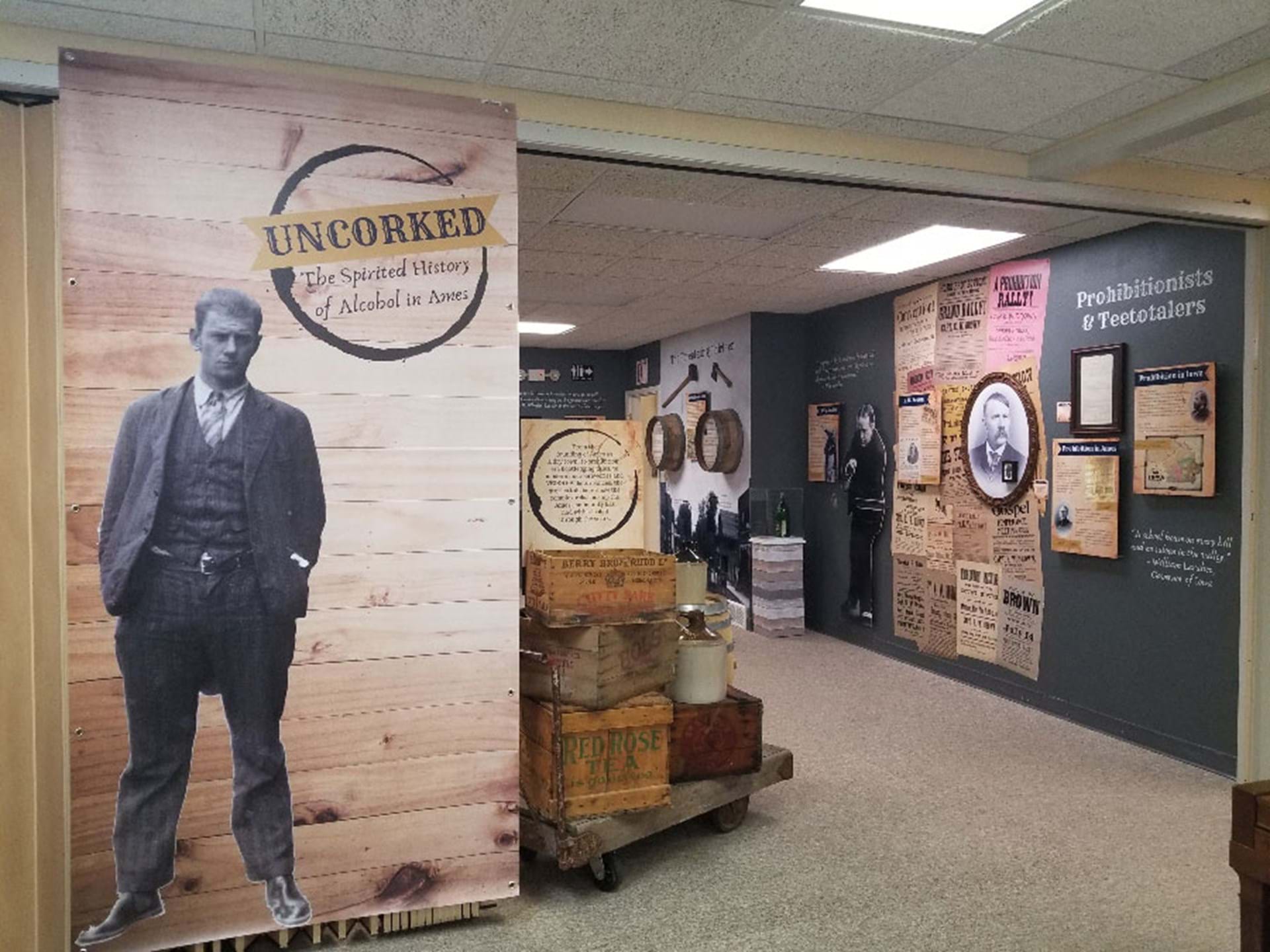 Uncorked exhibit at the Ames History Museum
