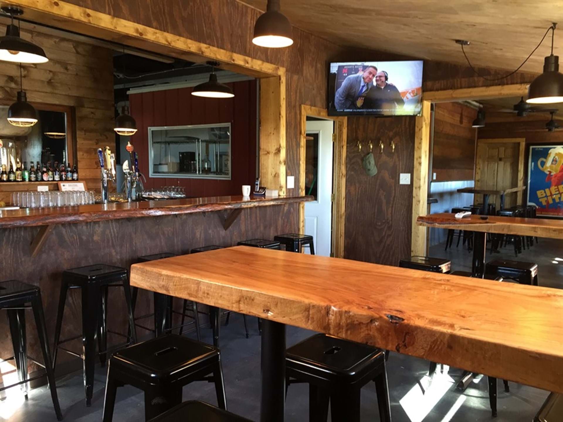 inside the tap room, perfect spot to catch some football and a cider