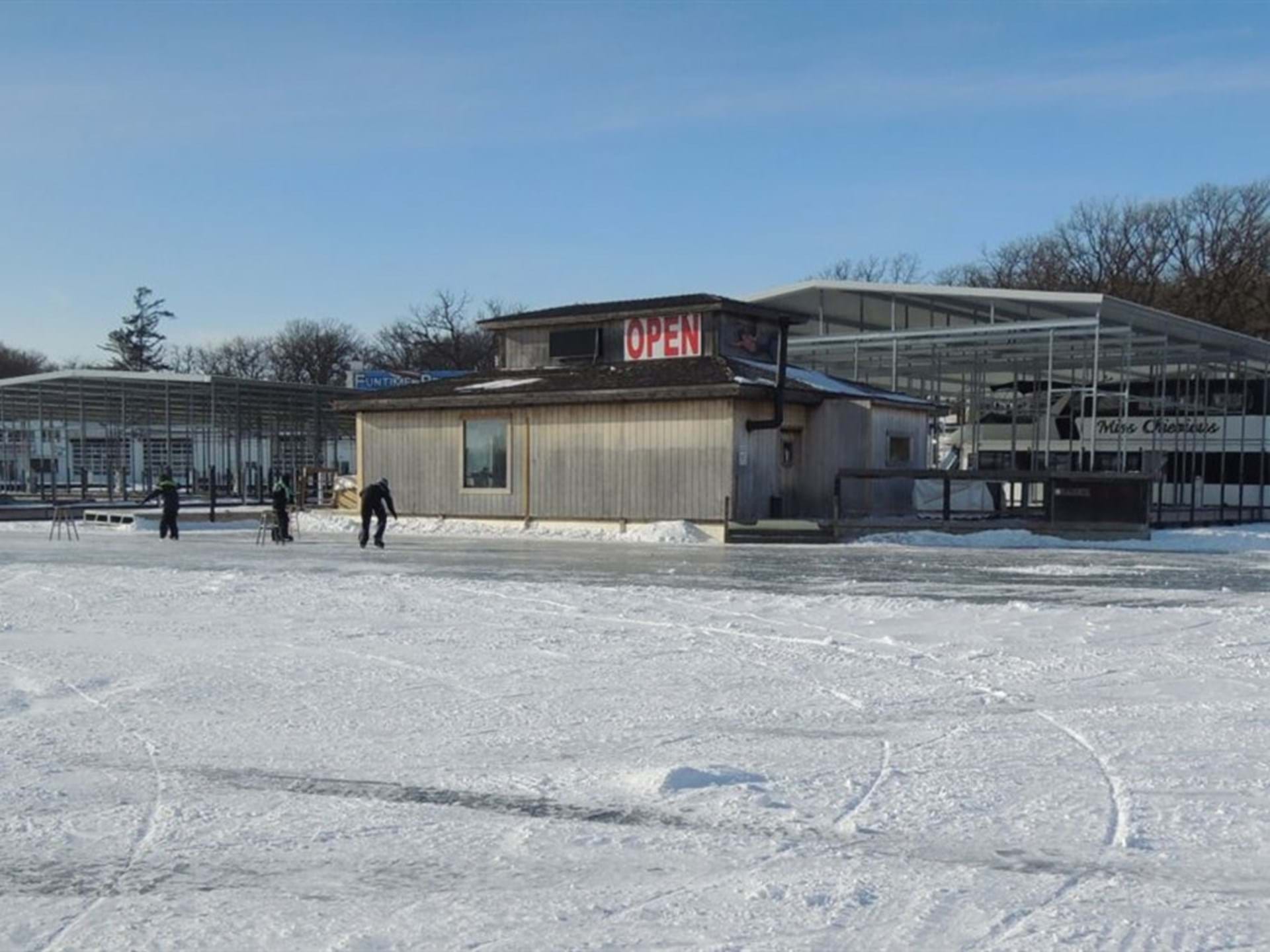 Exterior of the Fish Shack in the Winter.