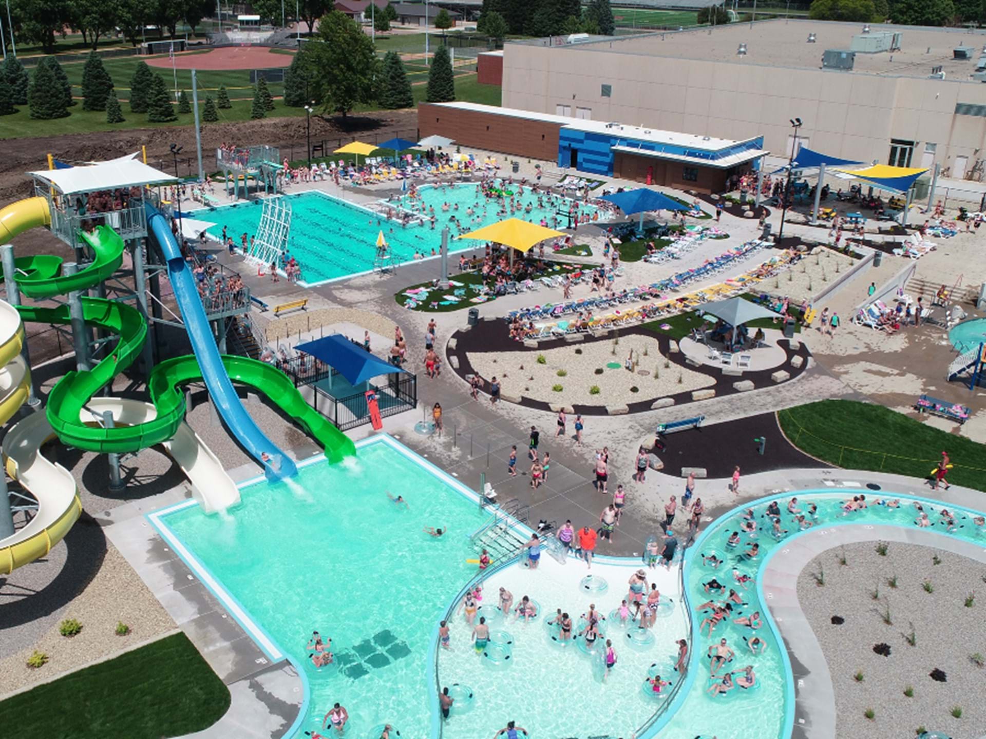 Float in the lazy river or speed down the slides!