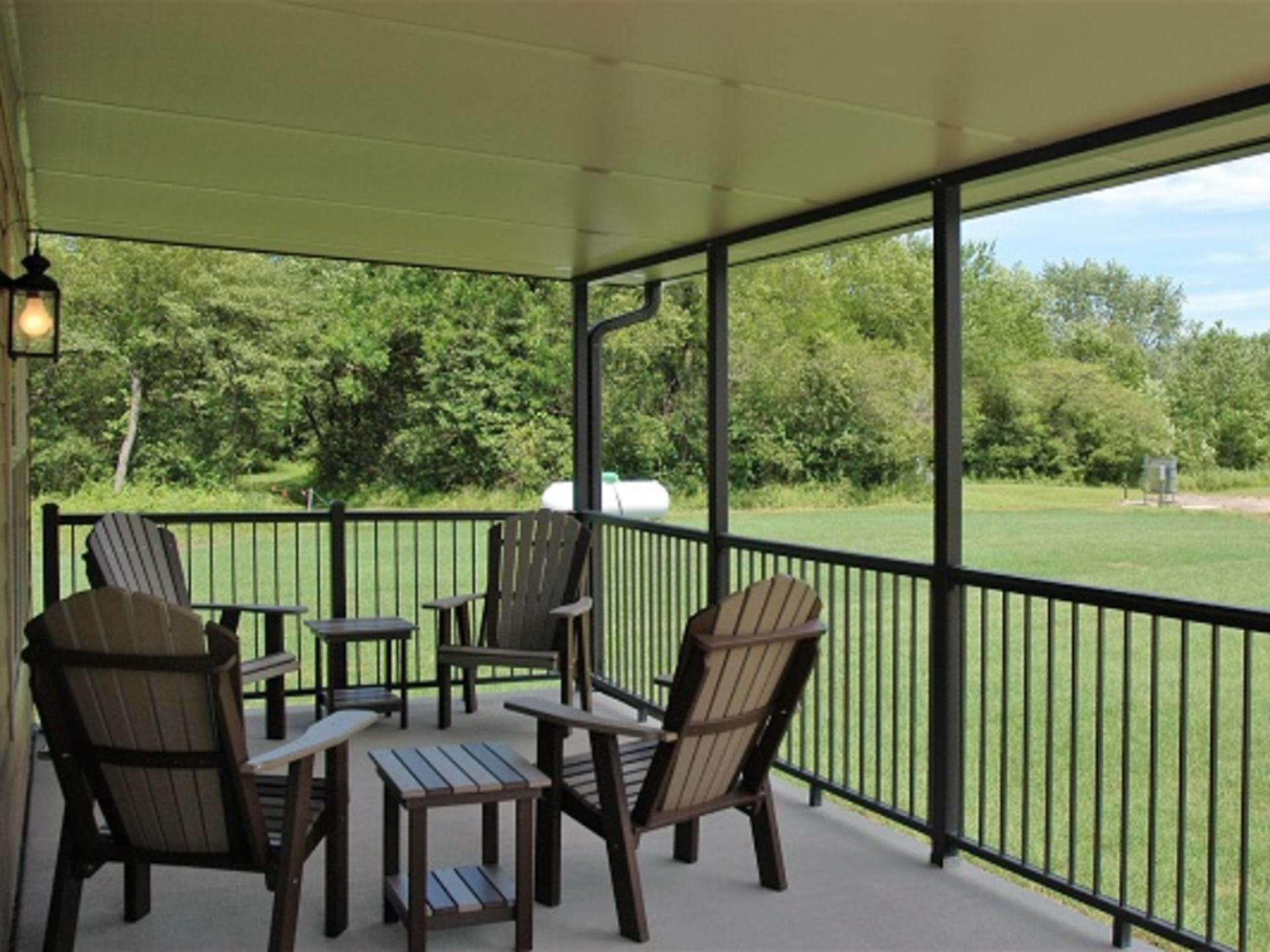 Covered porch with furniture