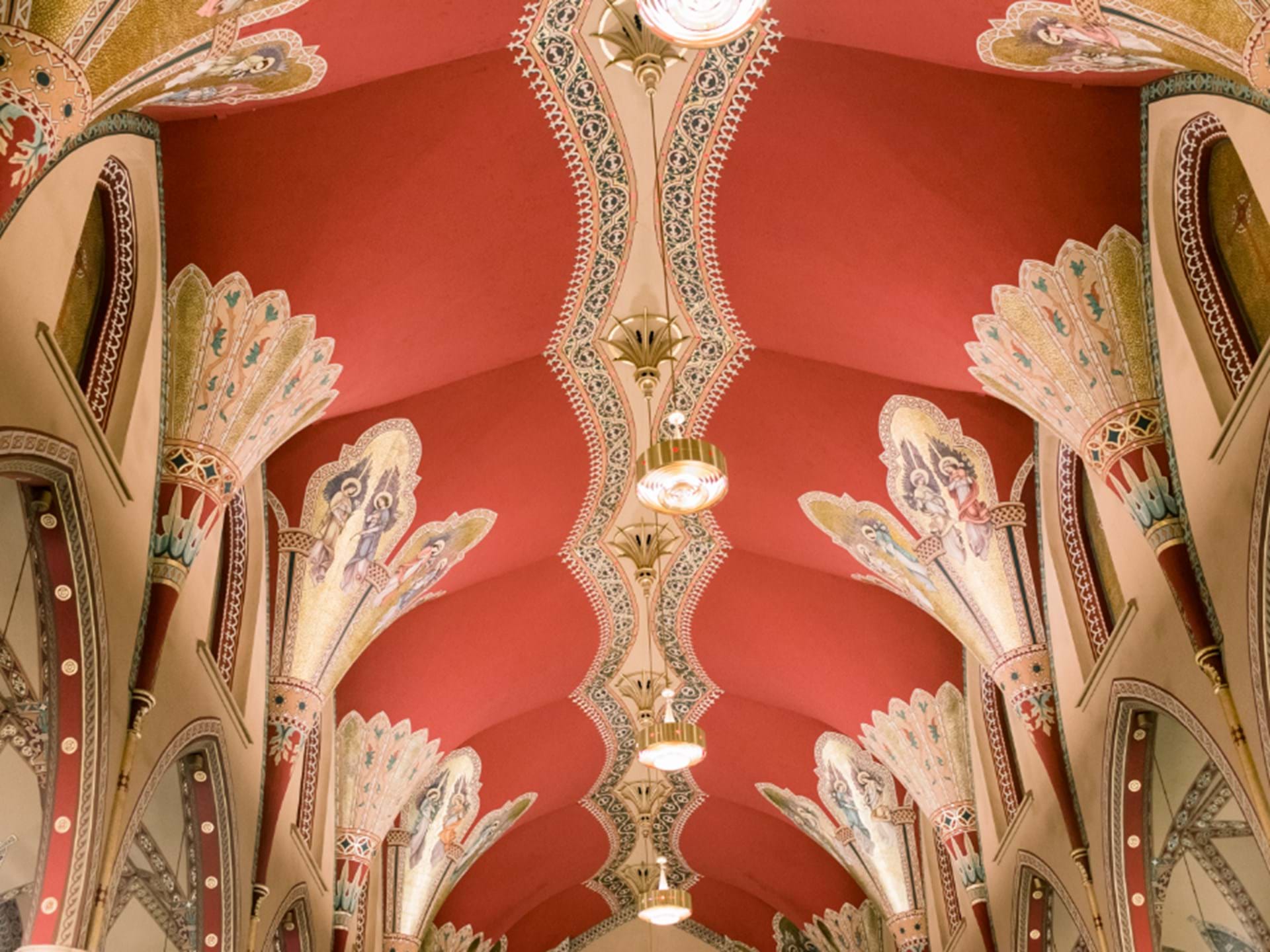 Ornate detailing on ceiling