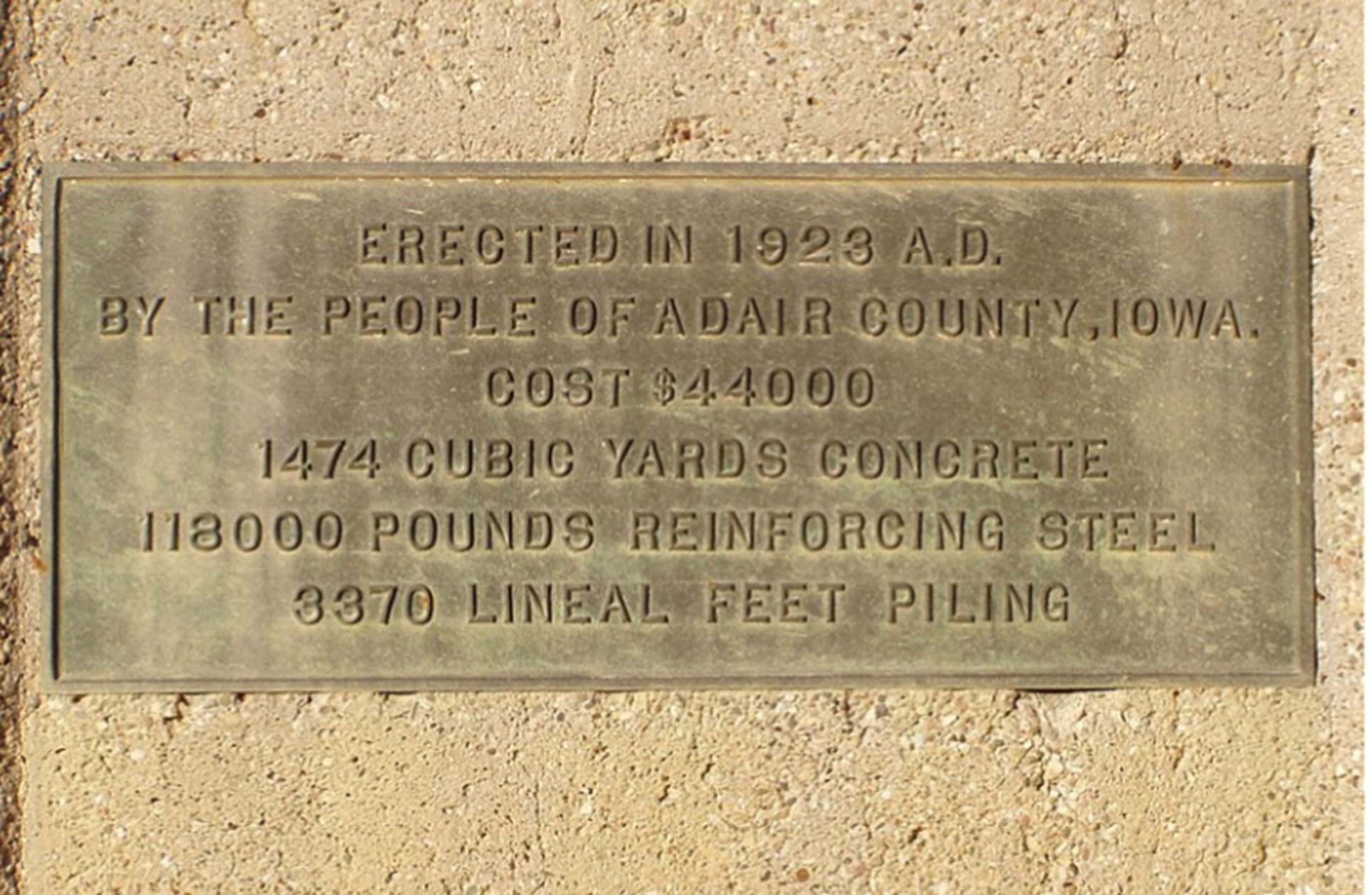 Plaque on the Adair Viaduct