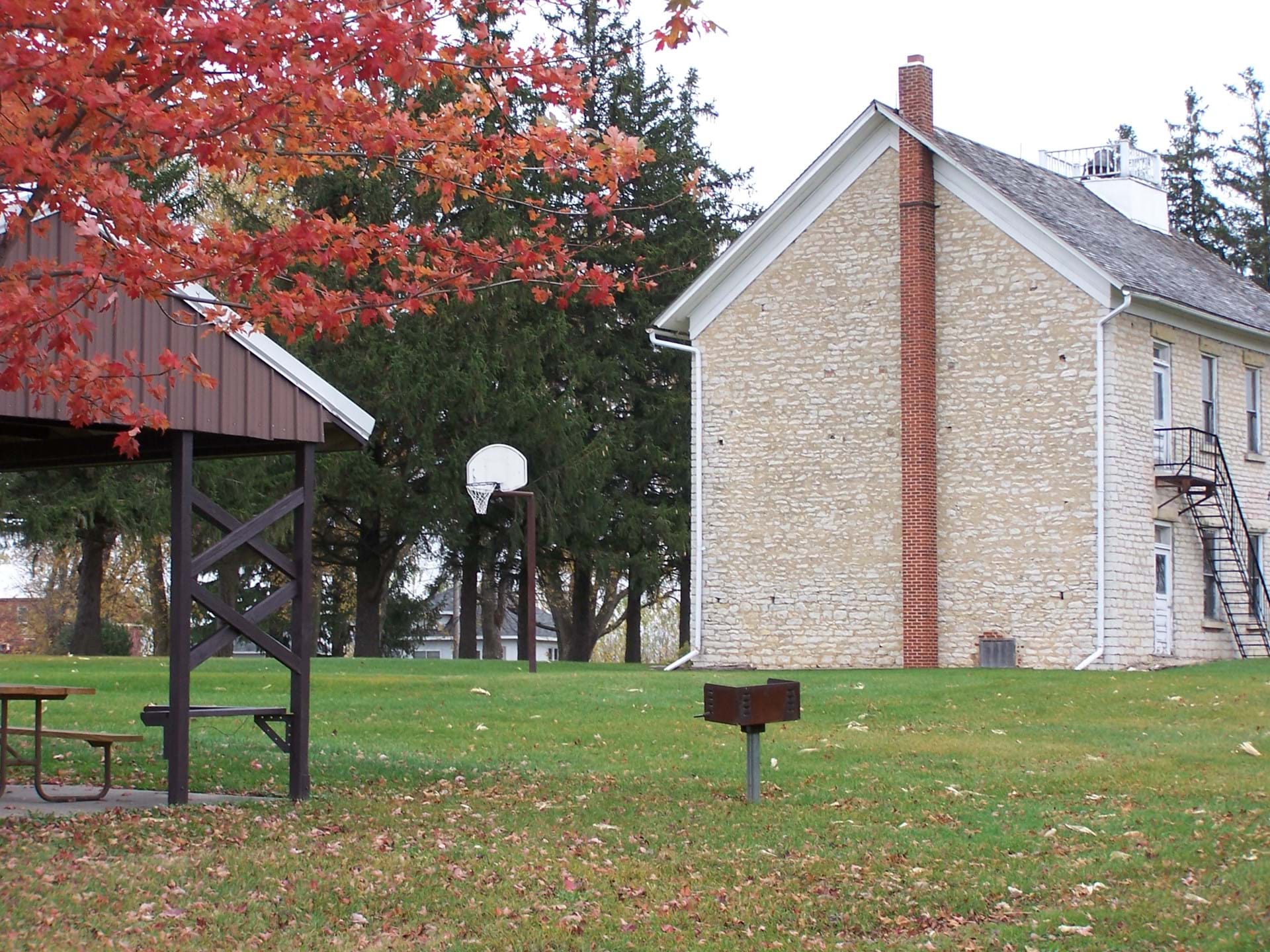 A view of the old schoolhouse at frankvilel park