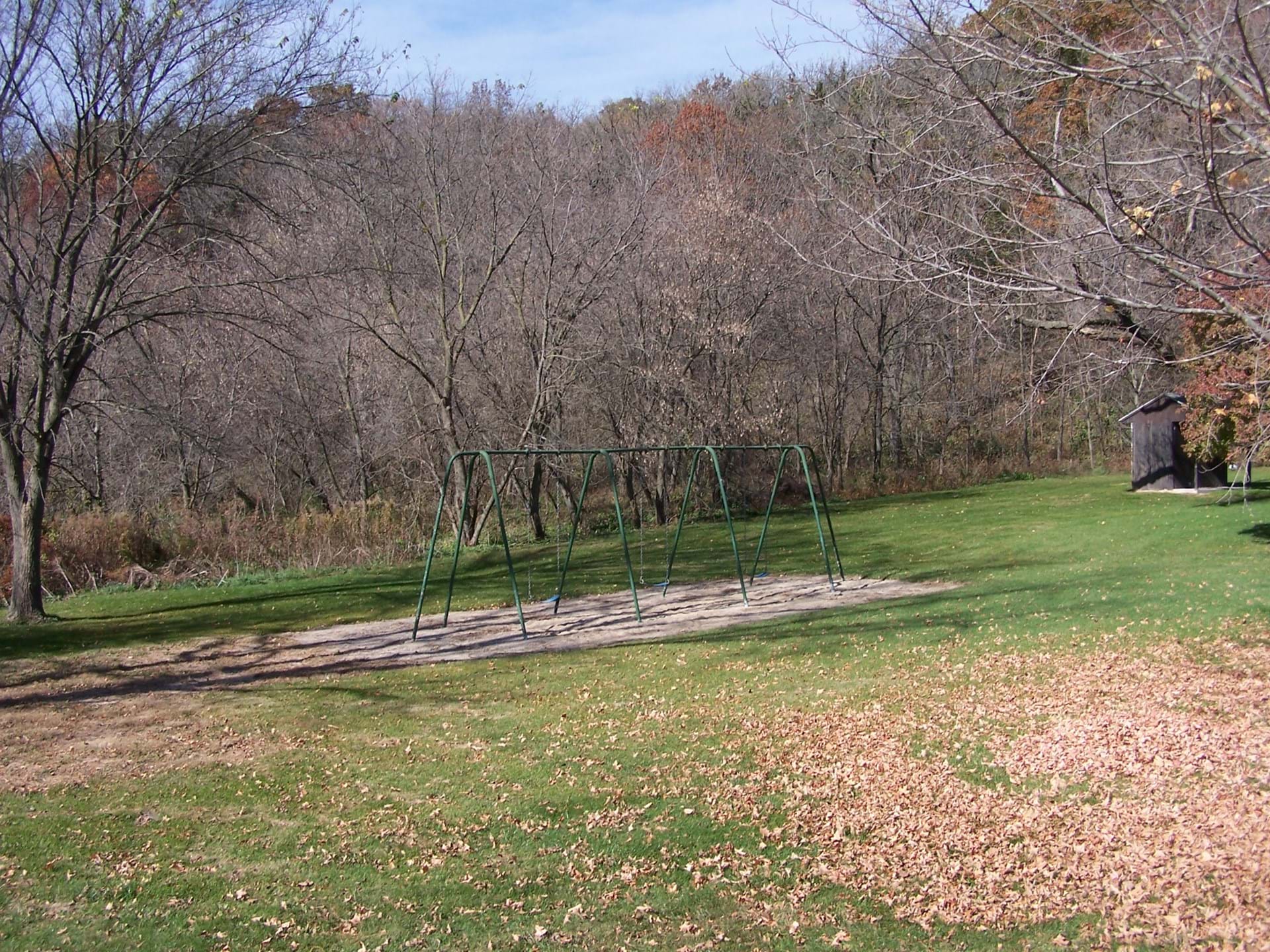 The swingset at Merlin Moe Park