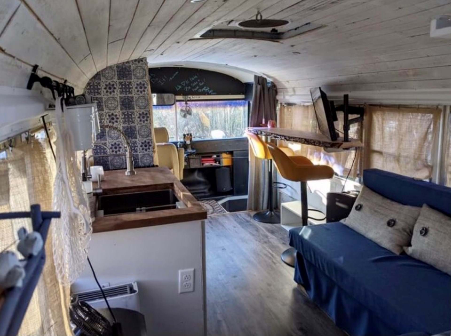 This is the kitchen area. The couch does pull out into a bed.