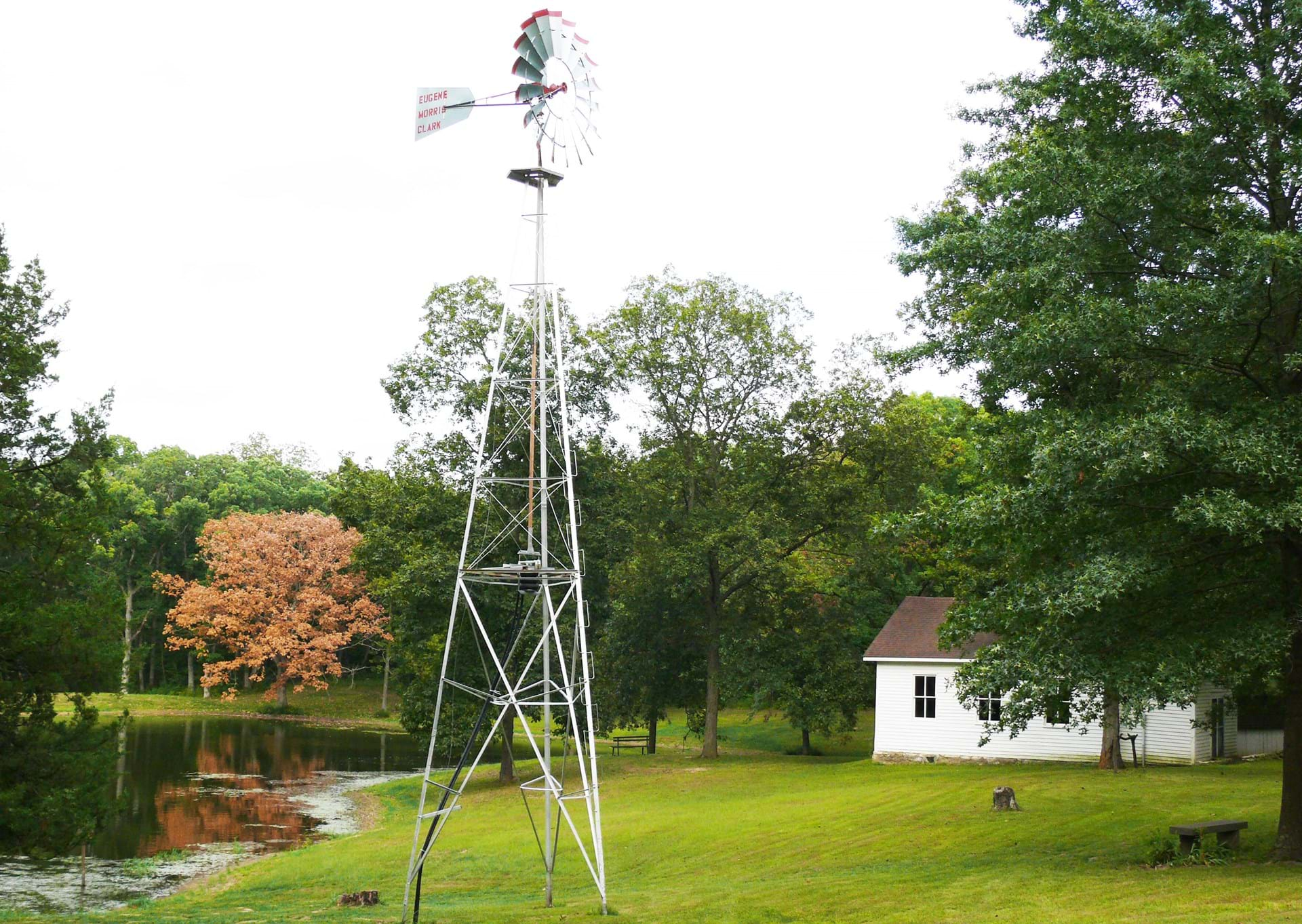 pond and school house