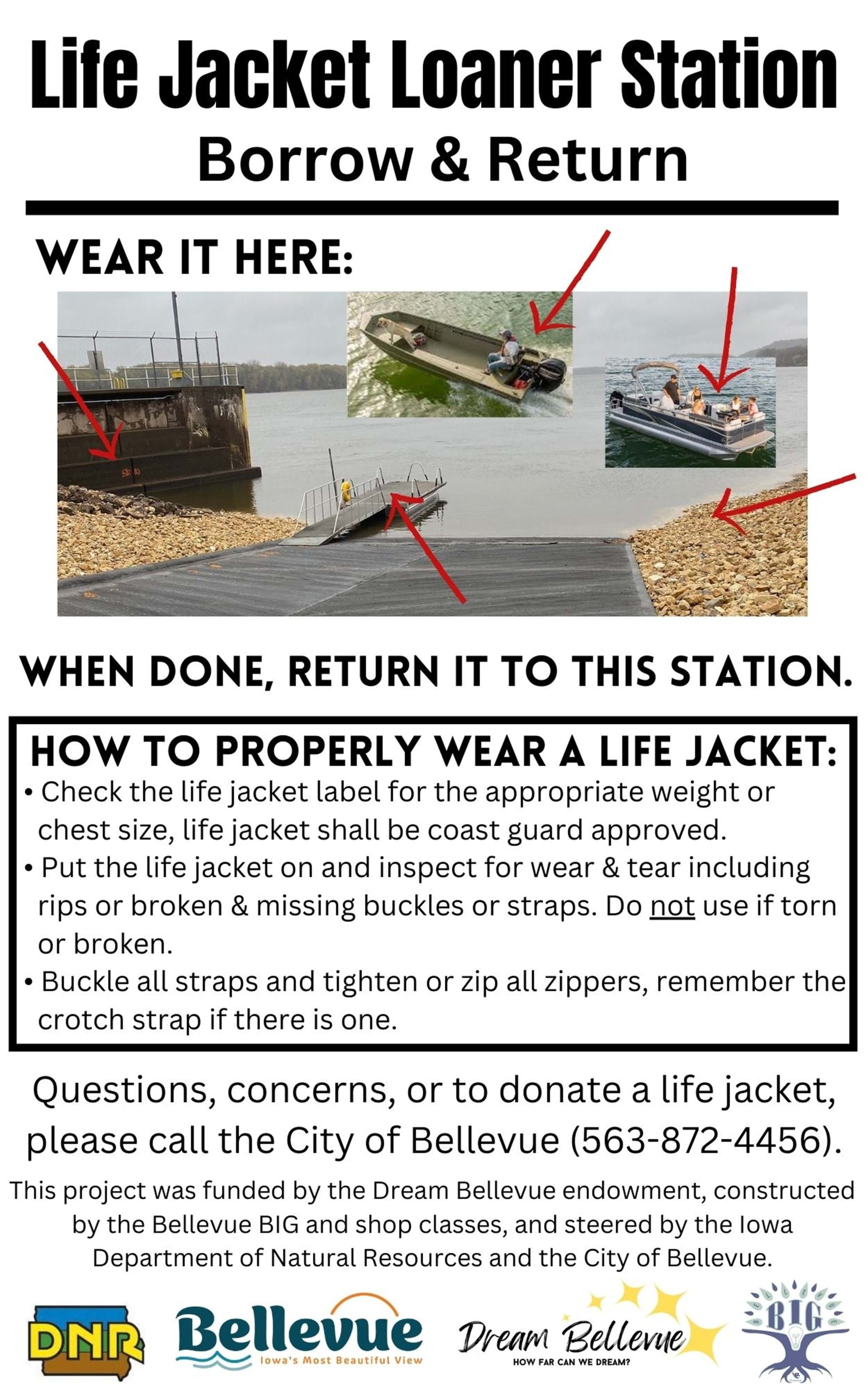 Life Jacket Loan station on site