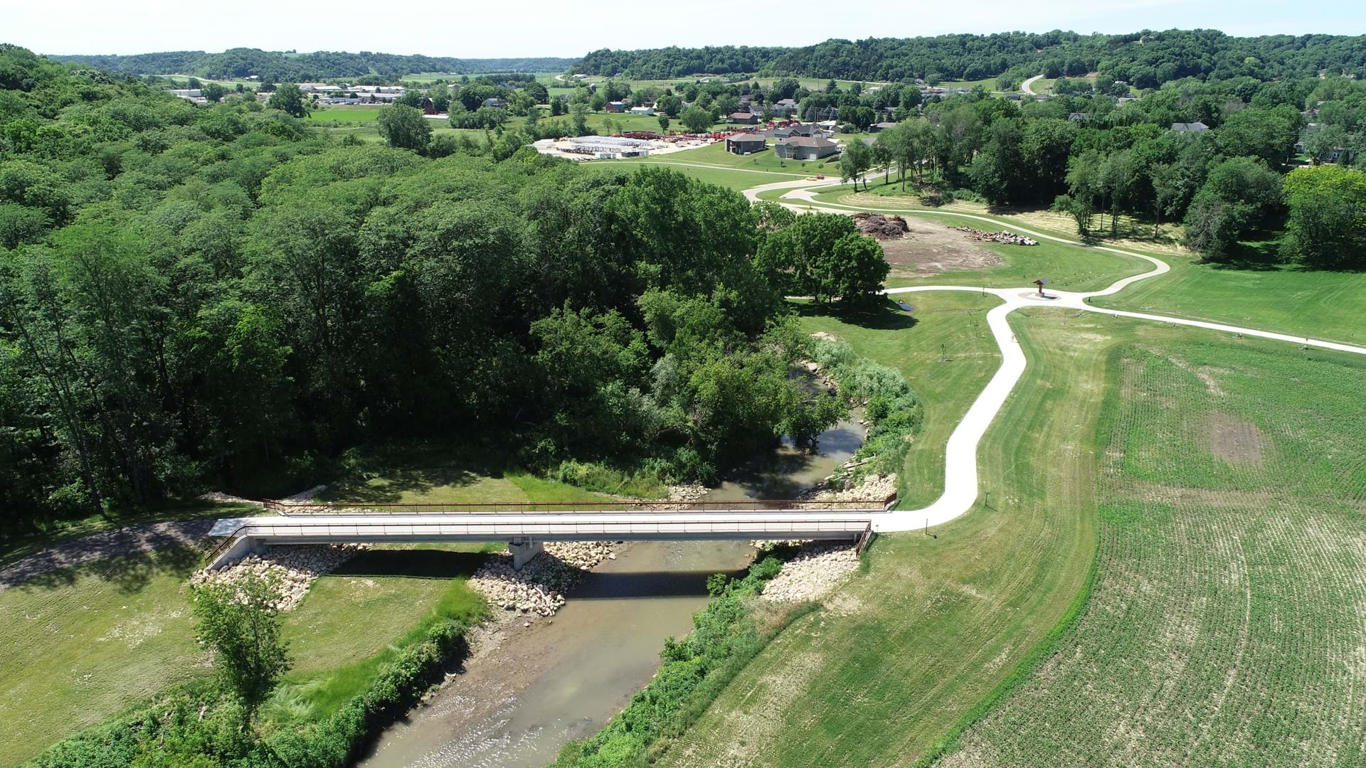 Felderman Park pedestrian walking/bike bridge & trail.