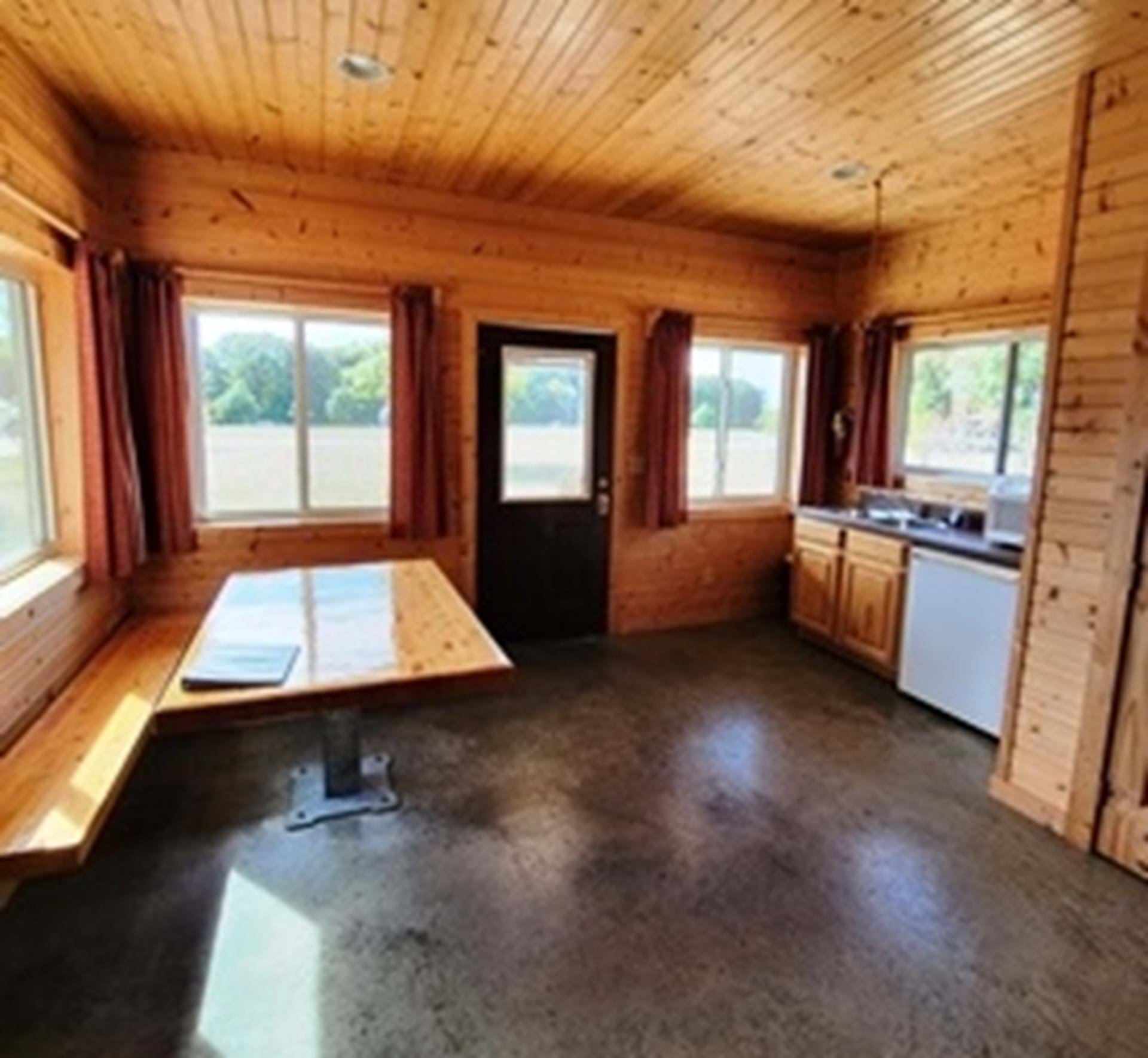 Kitchenette and Table with Benches