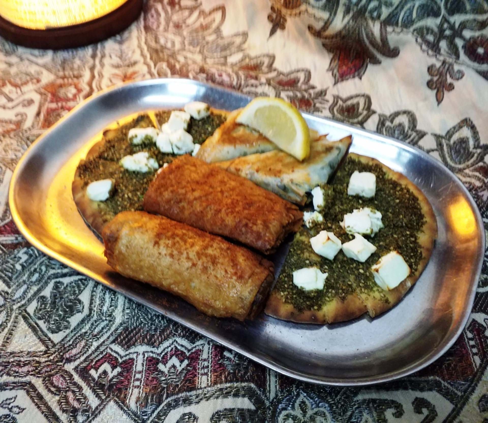 The Algerian Combo offers a selection of Algerian appetizers.