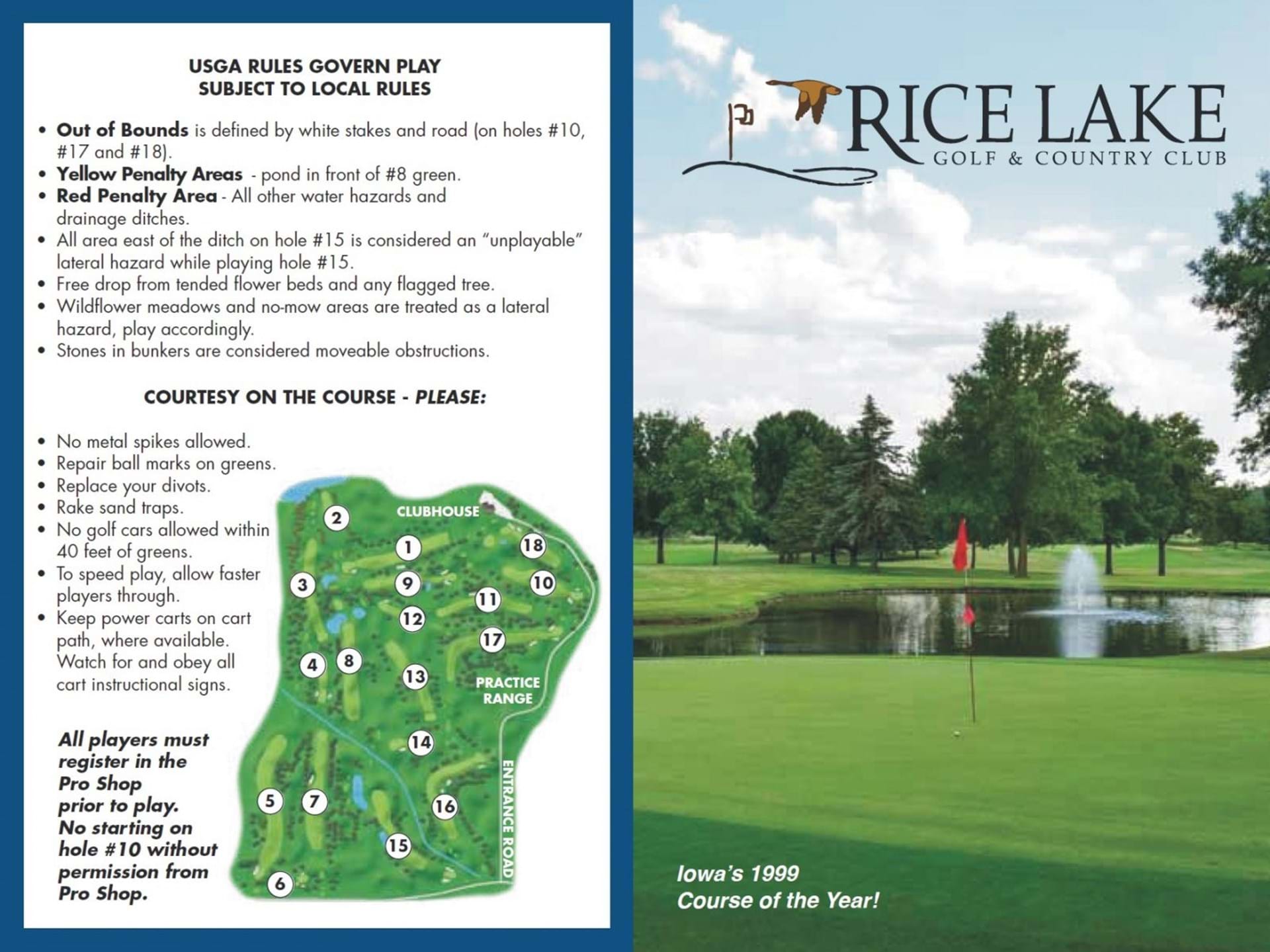 Rice Lake Score Card