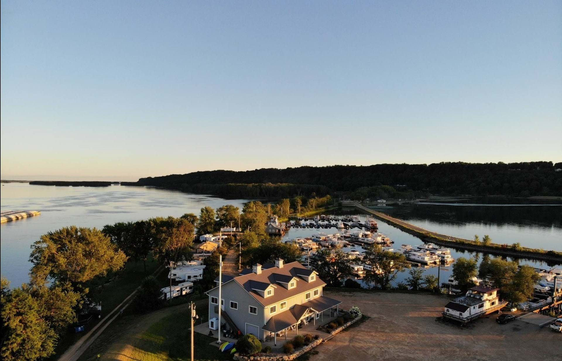 Jackson County Iowa Welcome Center, Island City Harbor, Sabula, Iowa