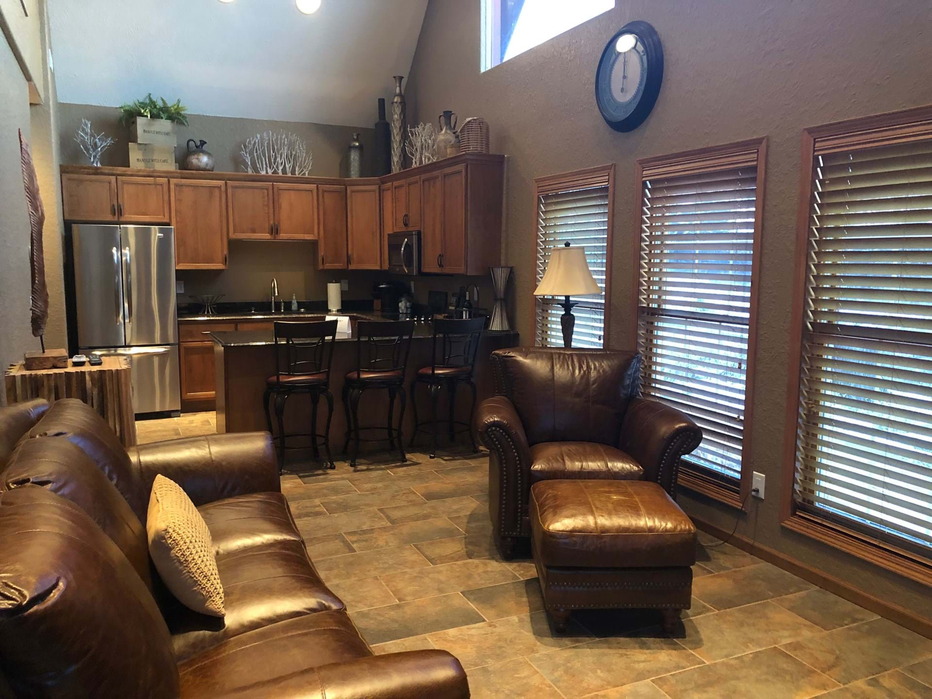 First floor living room and kitchen