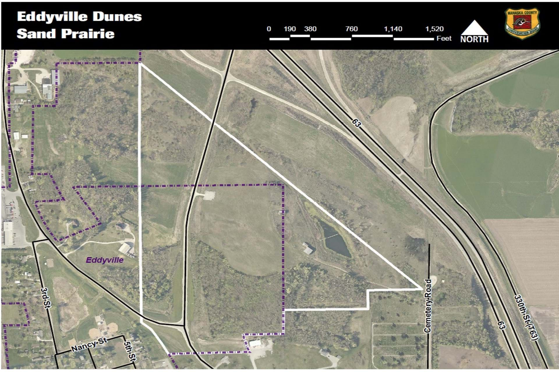 Eddyville Dunes Indicating City Limits