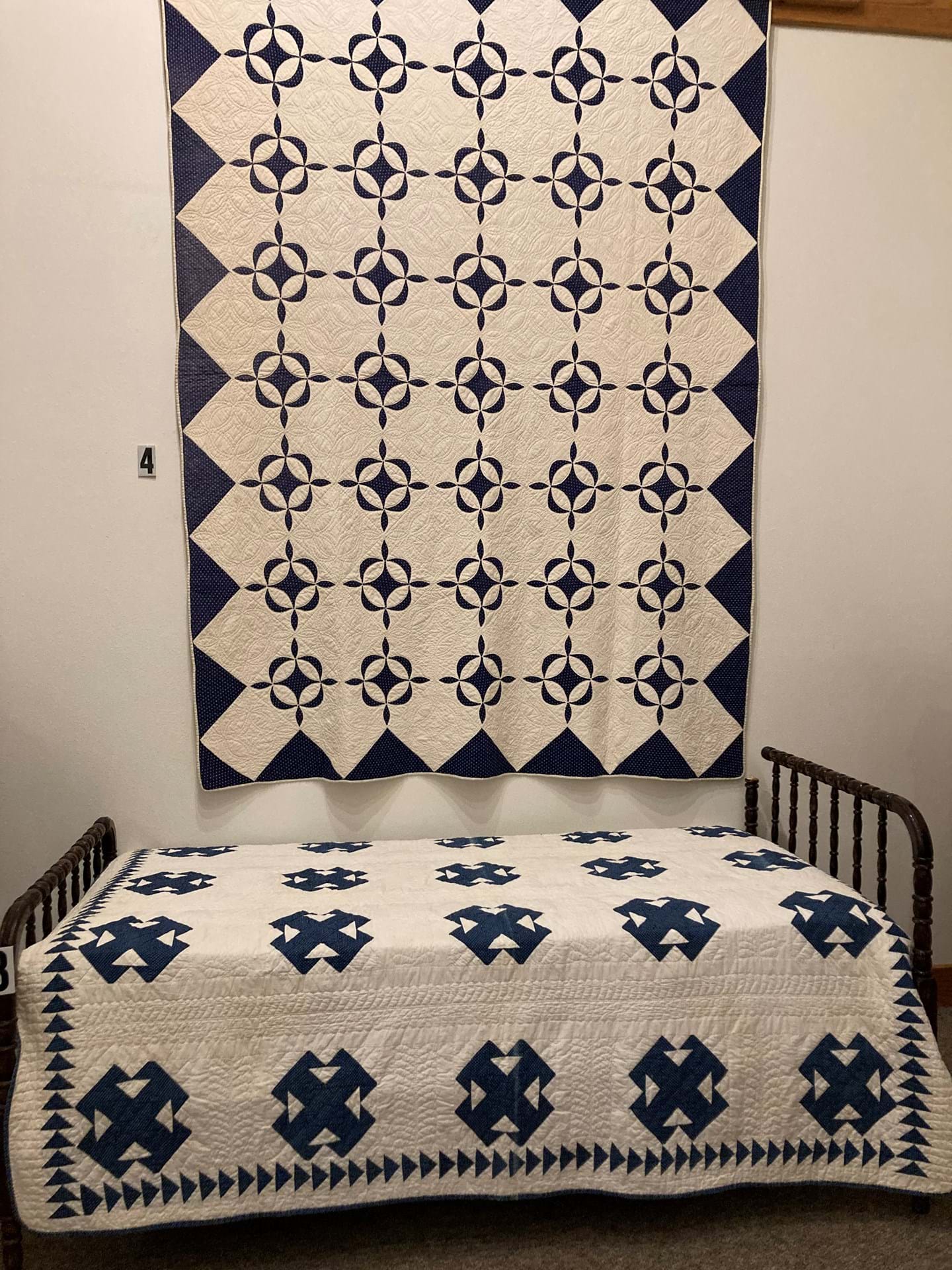 Late 1800's Blue and White Quilt exhibit