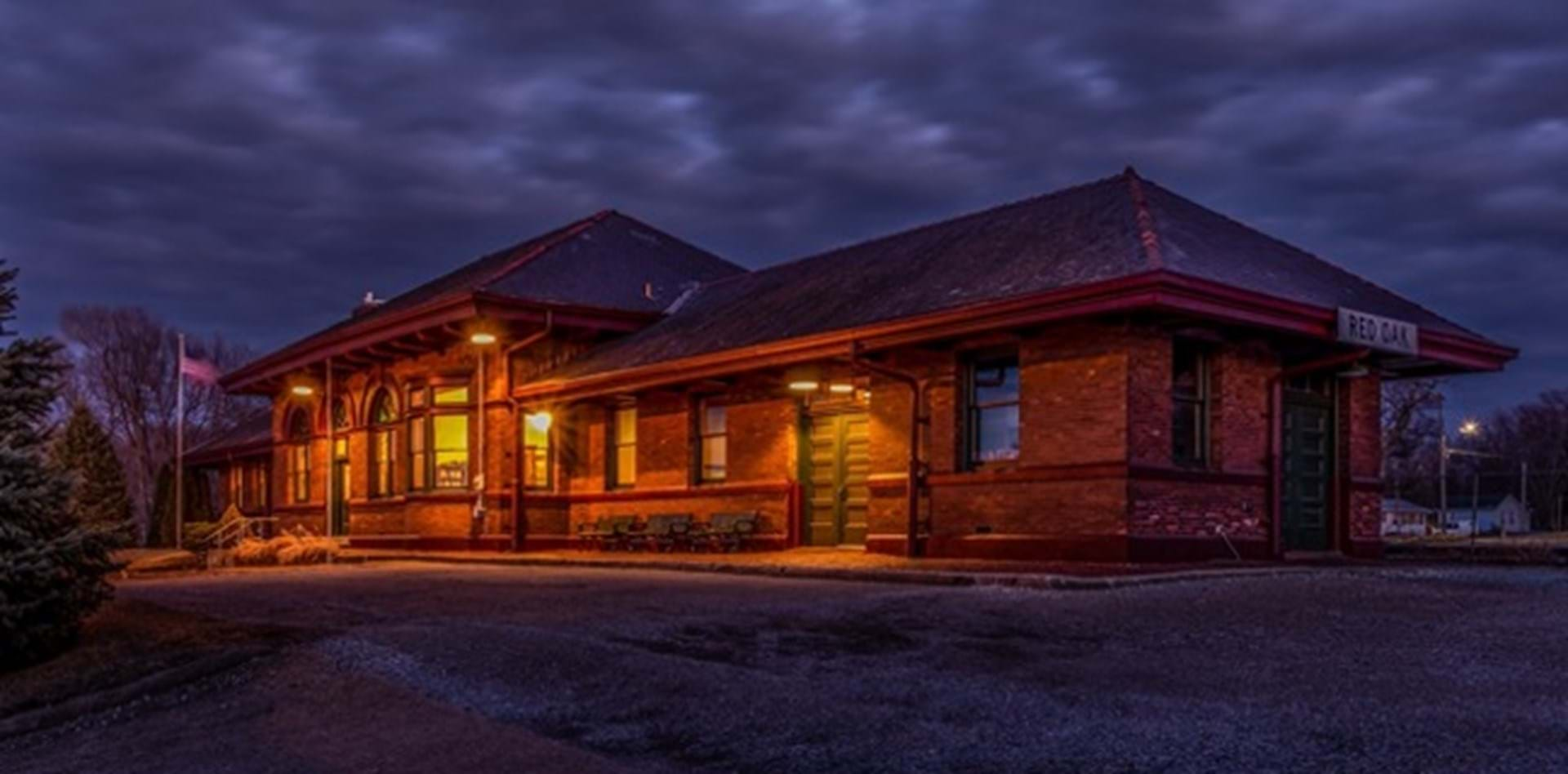 The Restored BN Depot at night